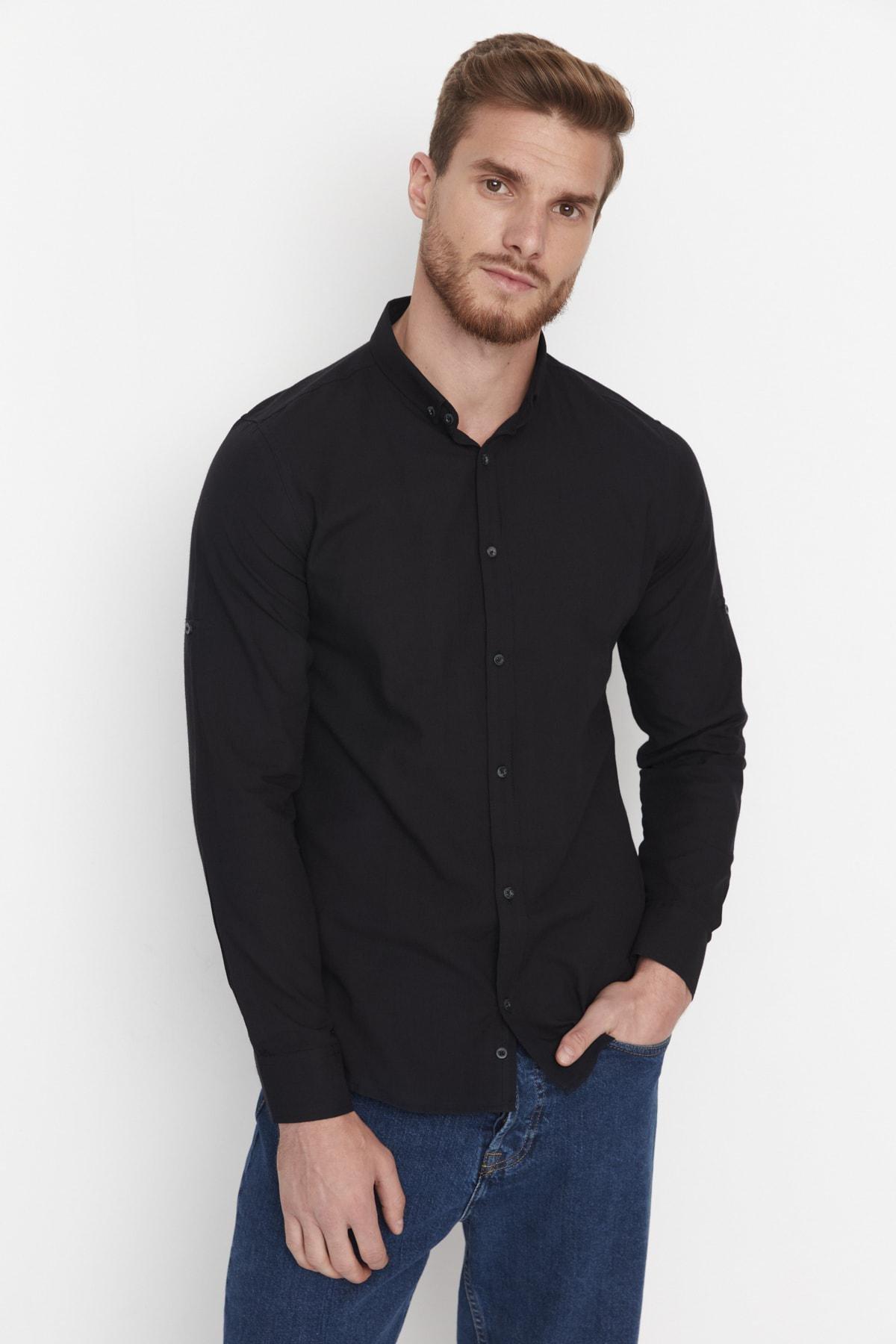 Black Slim Shirt, , large image number 1