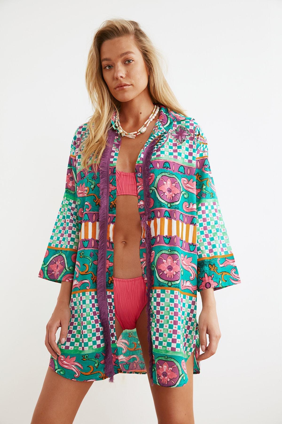 Purple Ethnic Pattern Shirt, Purple, large image number 0