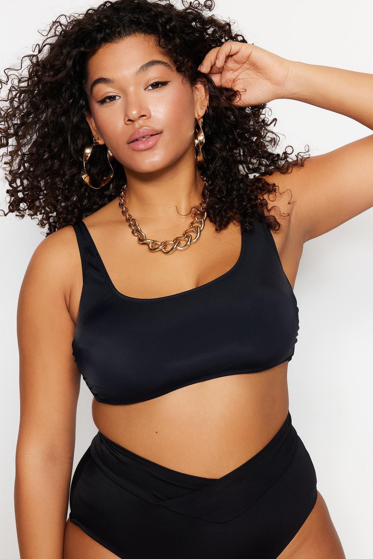 Black Plus Size Bikini Top, , large image number 3