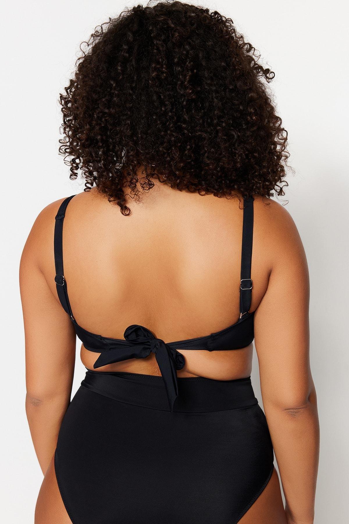 Black Plus Size Bikini Top, , large image number 4