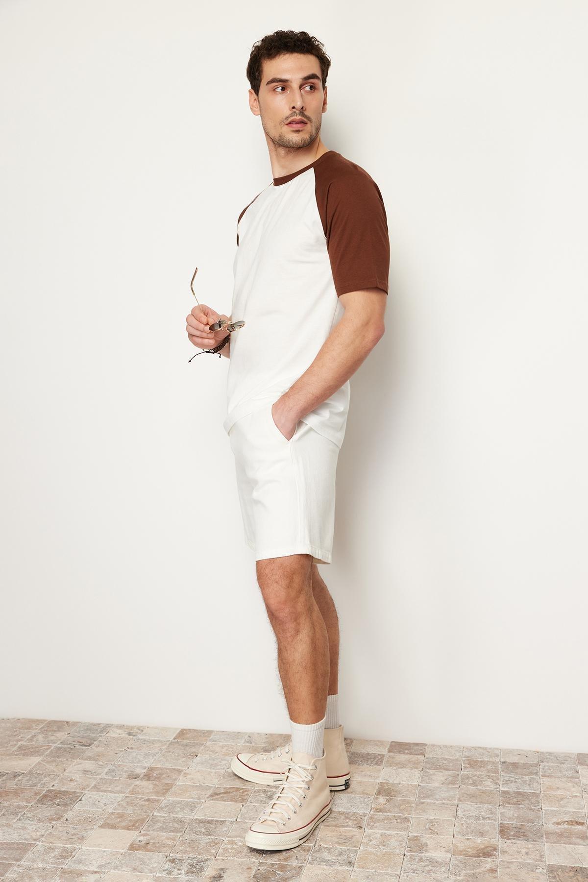 Brown Crew Neck Short Sleeve T-Shirt, , large image number 1