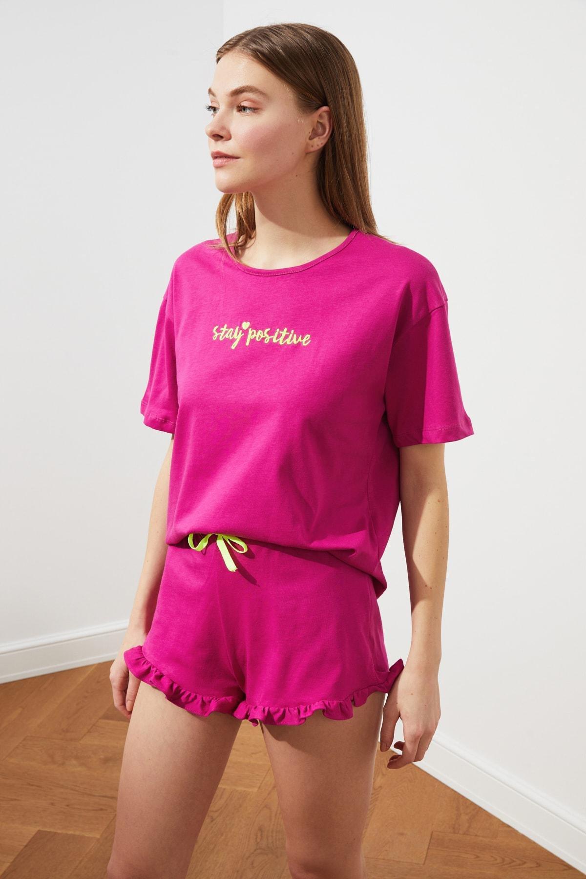 Pink Plain Pajama Set, , large image number 5