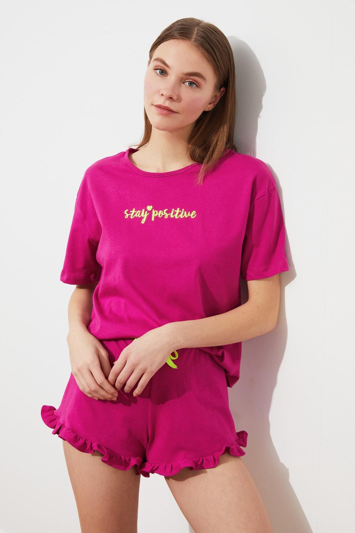 Pink Plain Pajama Set, , large image number 8