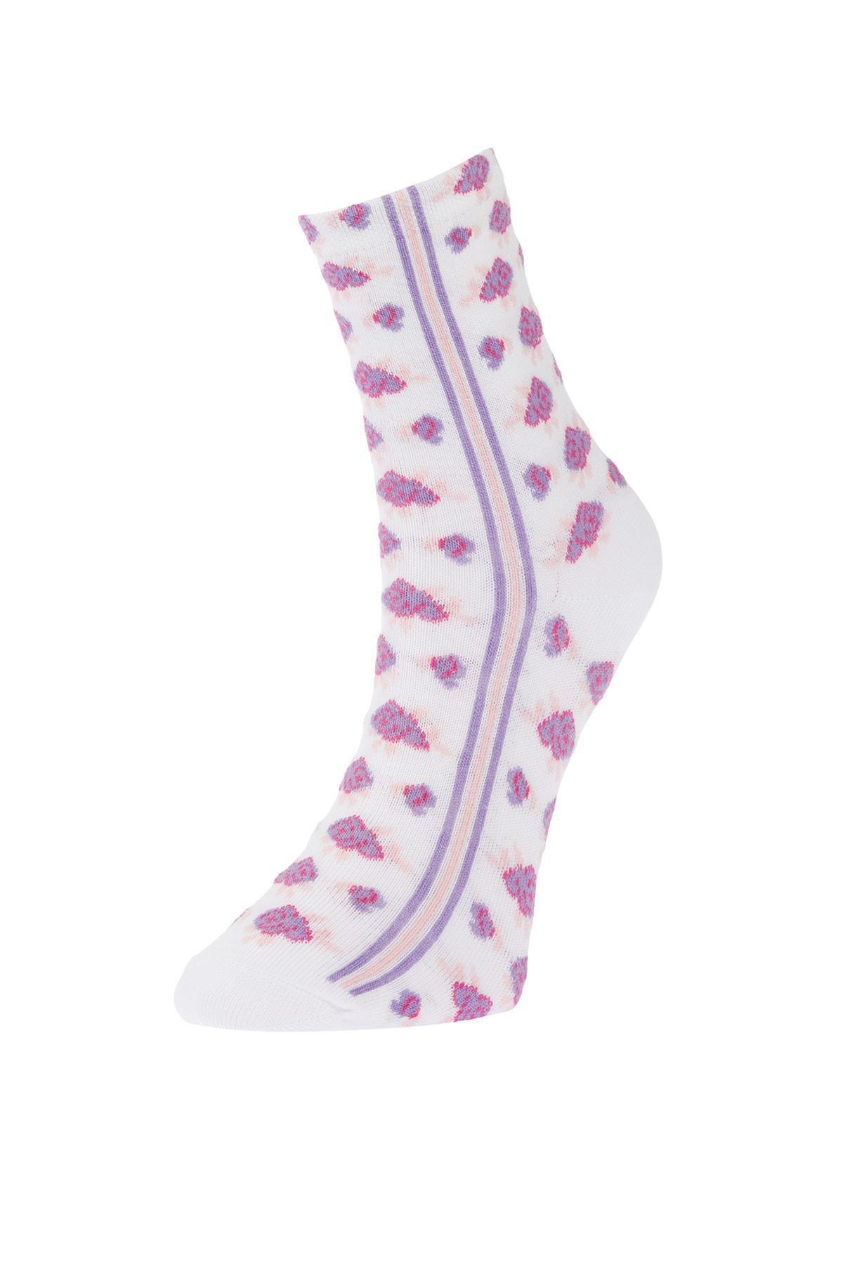 Multicolour Floral Socks , Set Of 3, , large image number 3