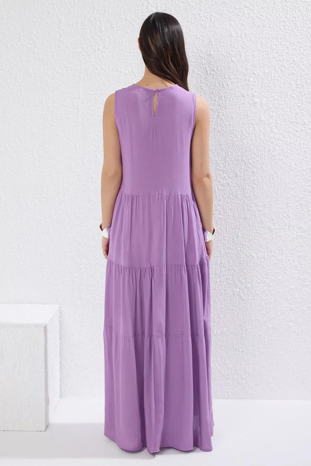Purple Plain Maxi Dress, , large image number 3