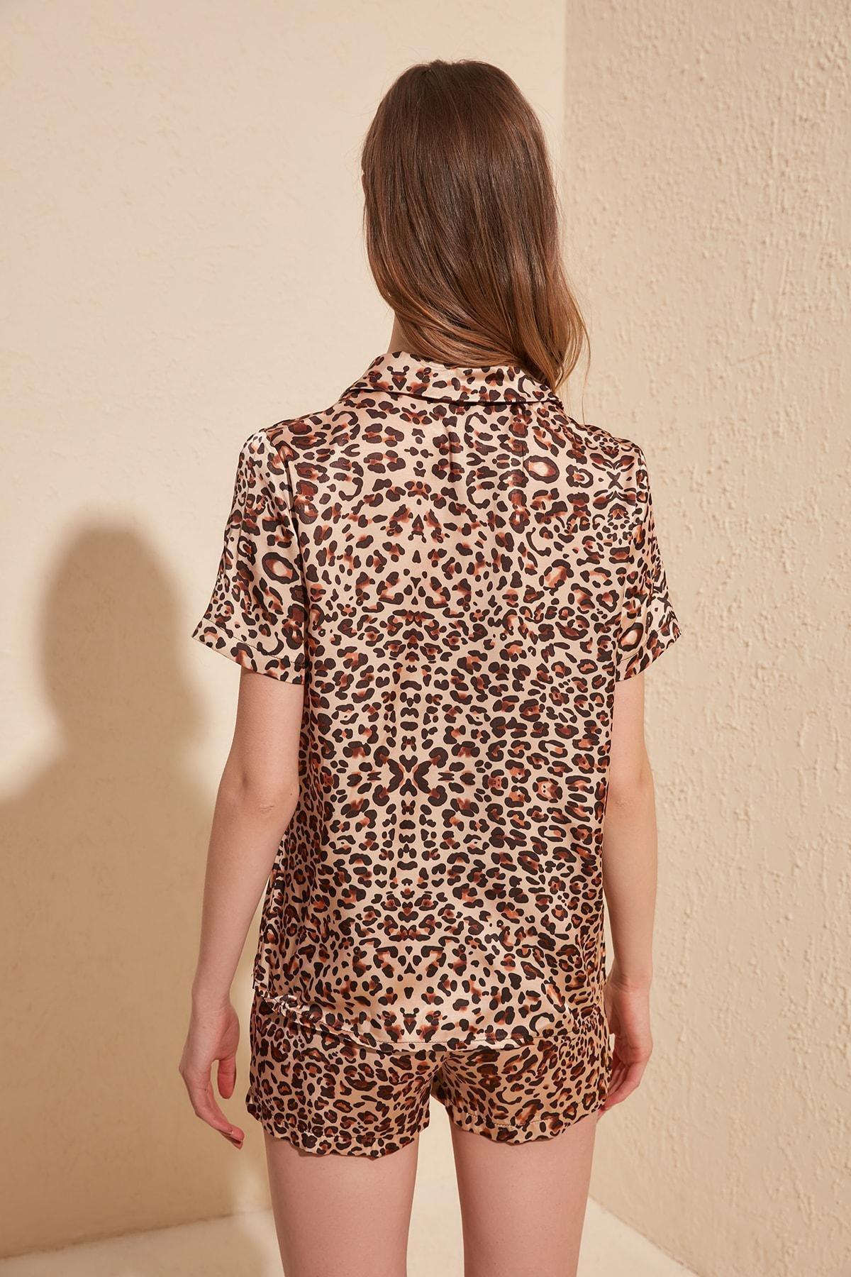 Multicolour Satin Animal Print Pajama Set, , large image number 4