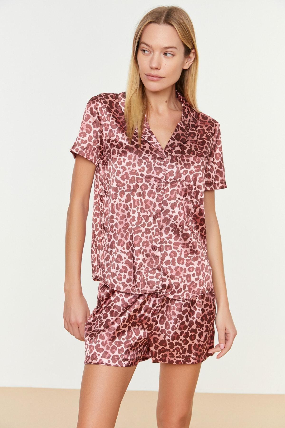 Pink Animal Print Mid Waist Pajama Set, , large image number 2