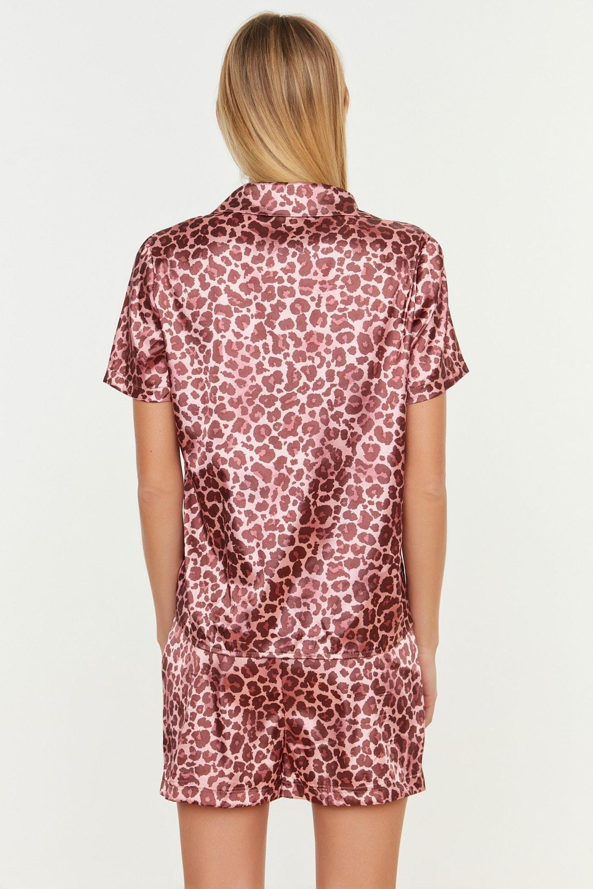 Pink Animal Print Mid Waist Pajama Set, , large image number 4