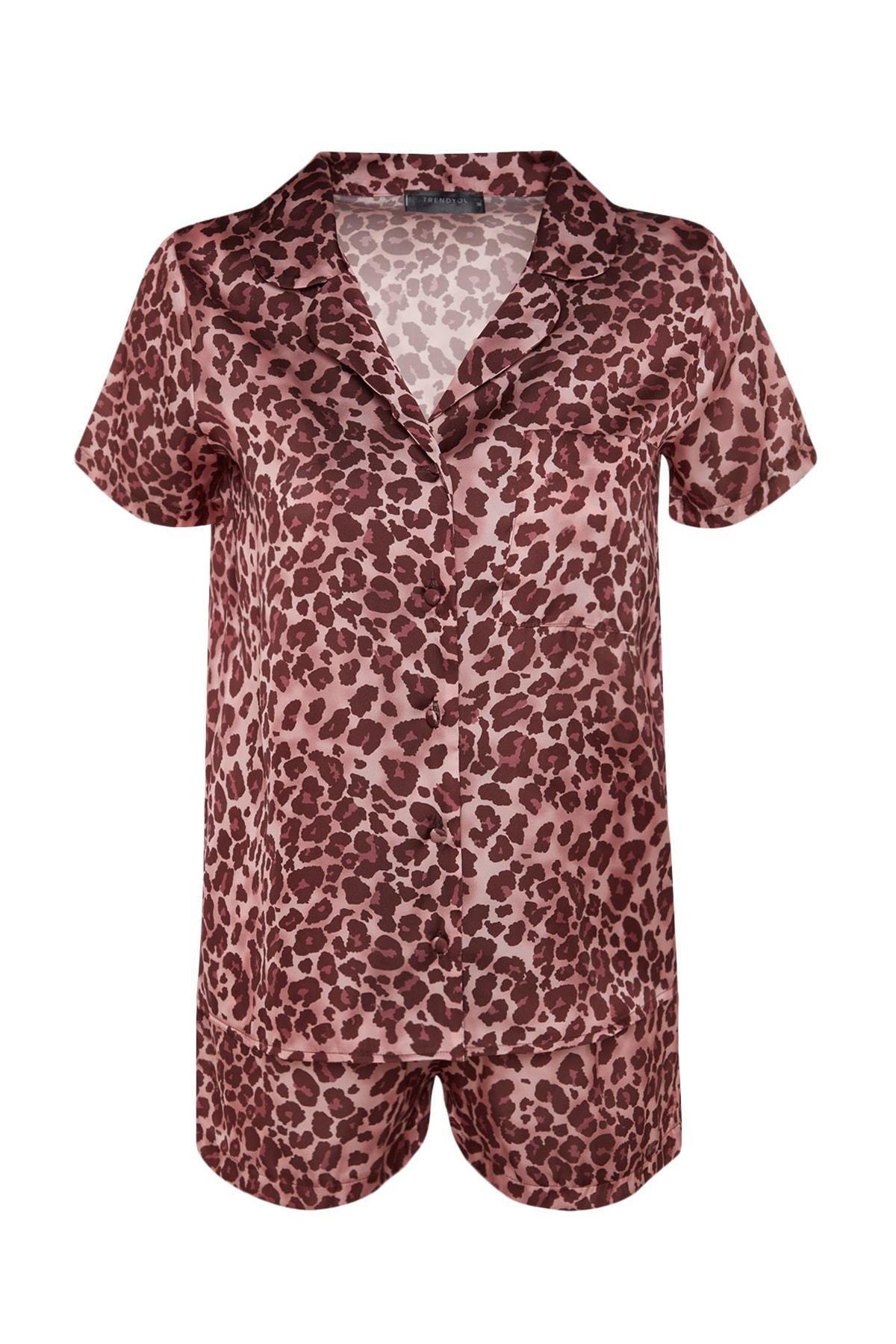 Pink Animal Print Mid Waist Pajama Set, , large image number 5