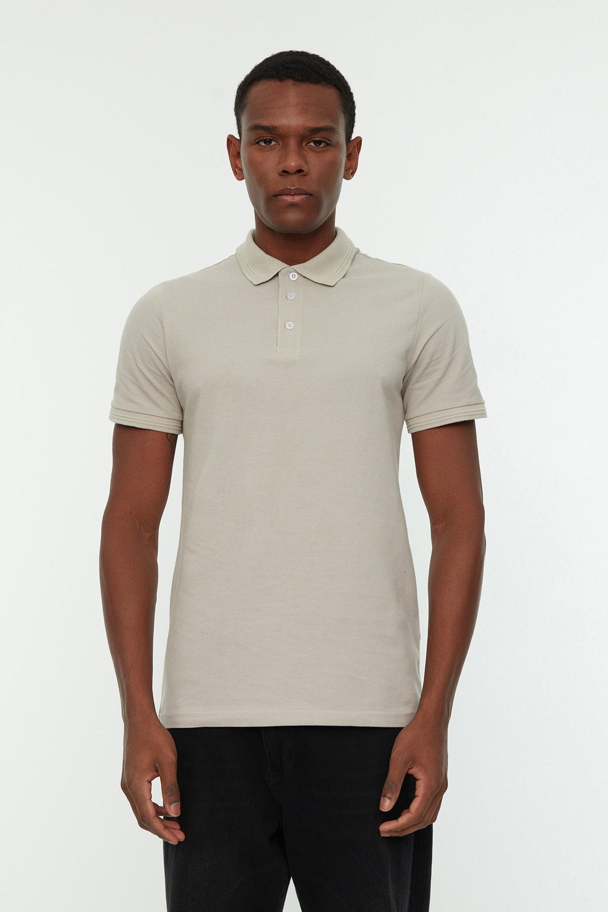 Beige Slim Polo T-Shirt, , large image number 0