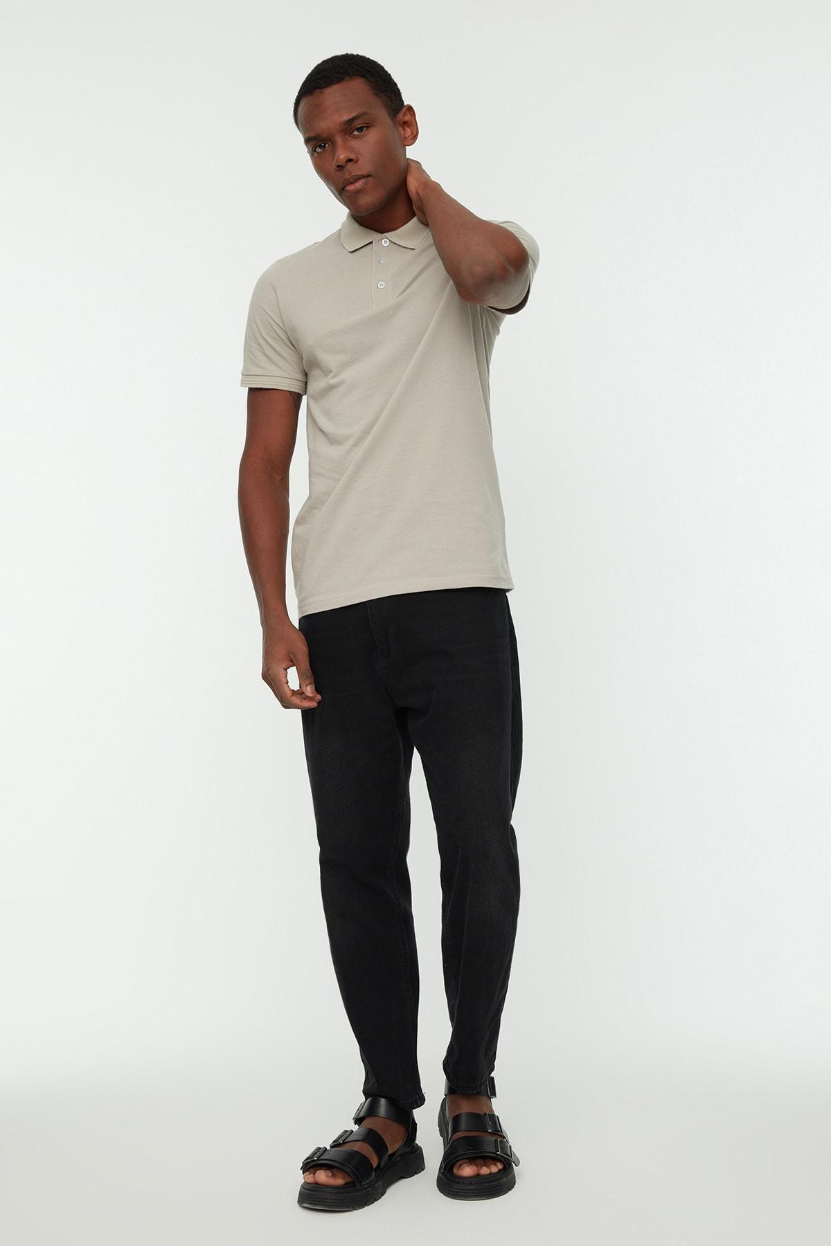 Beige Slim Polo T-Shirt, , large image number 7