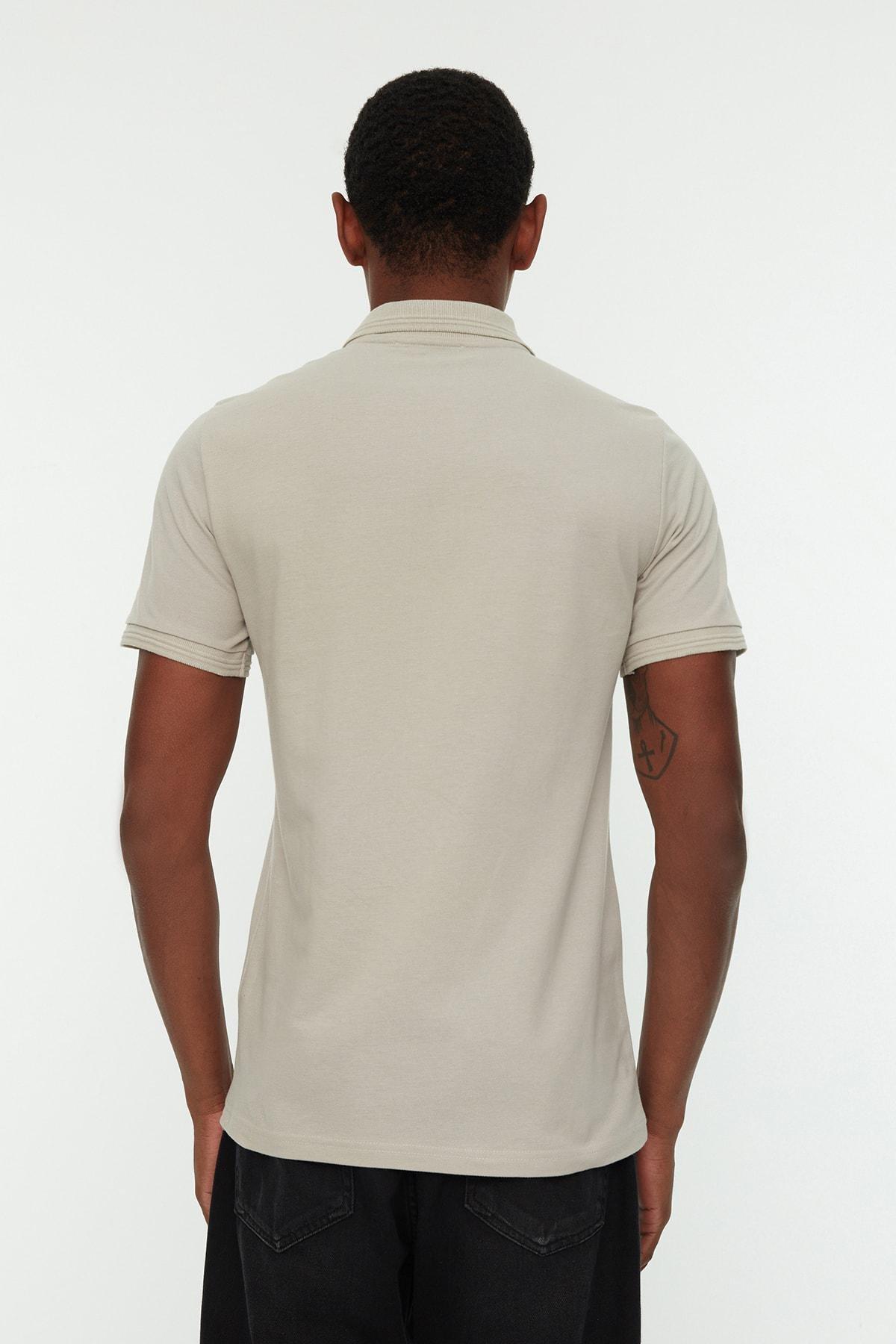 Beige Slim Polo T-Shirt, , large image number 9