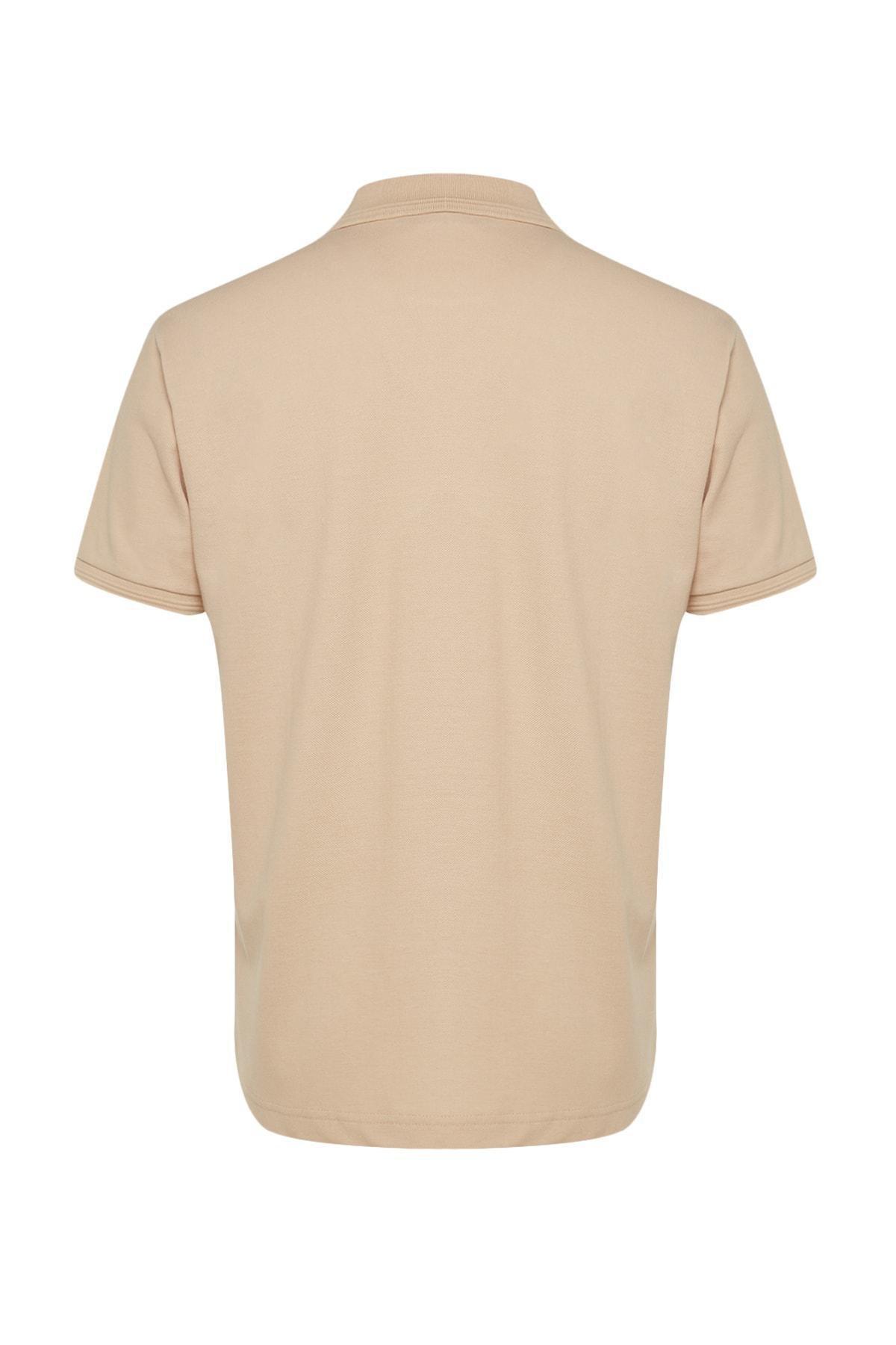 Beige Slim Polo T-Shirt, , large image number 12