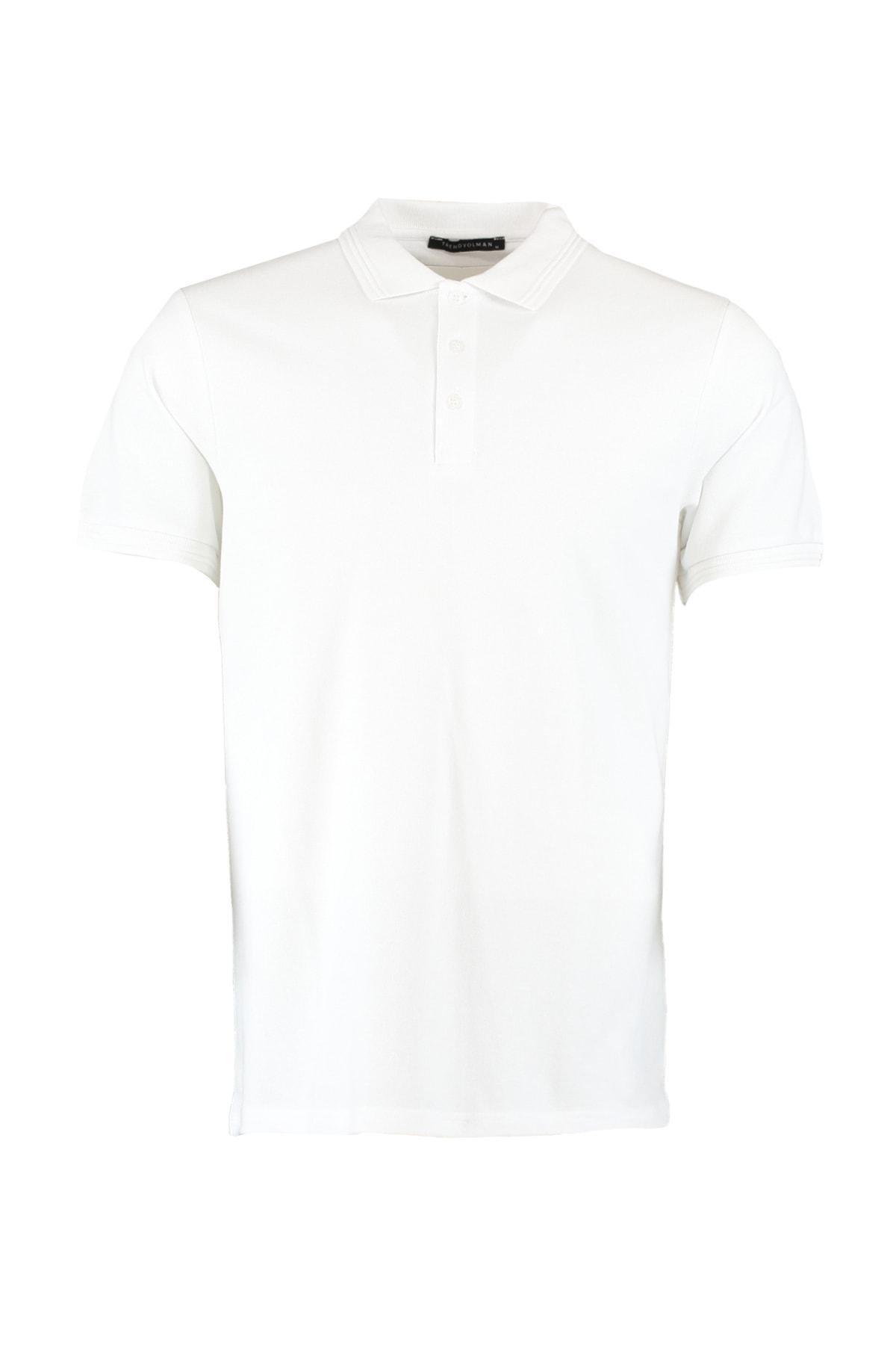White Slim Polo T-Shirt, White, large image number 8