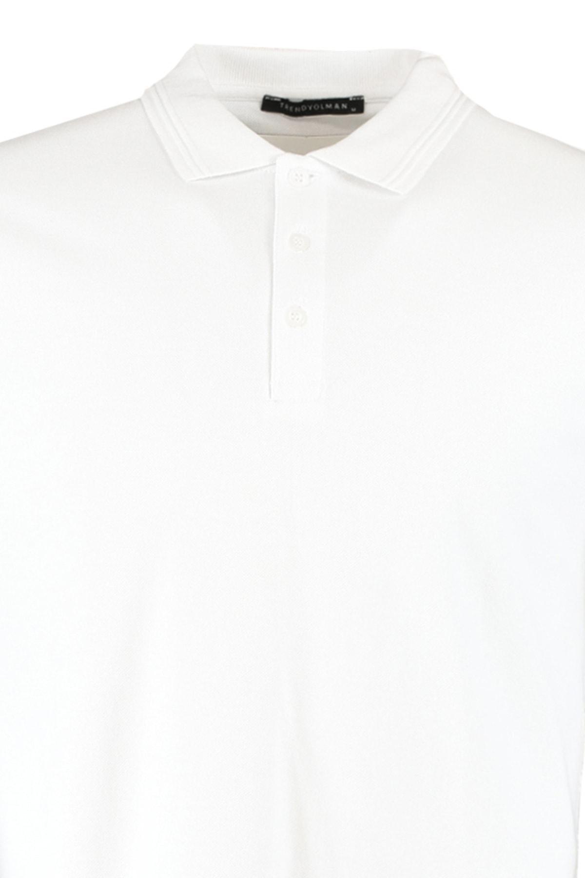White Slim Polo T-Shirt, White, large image number 9