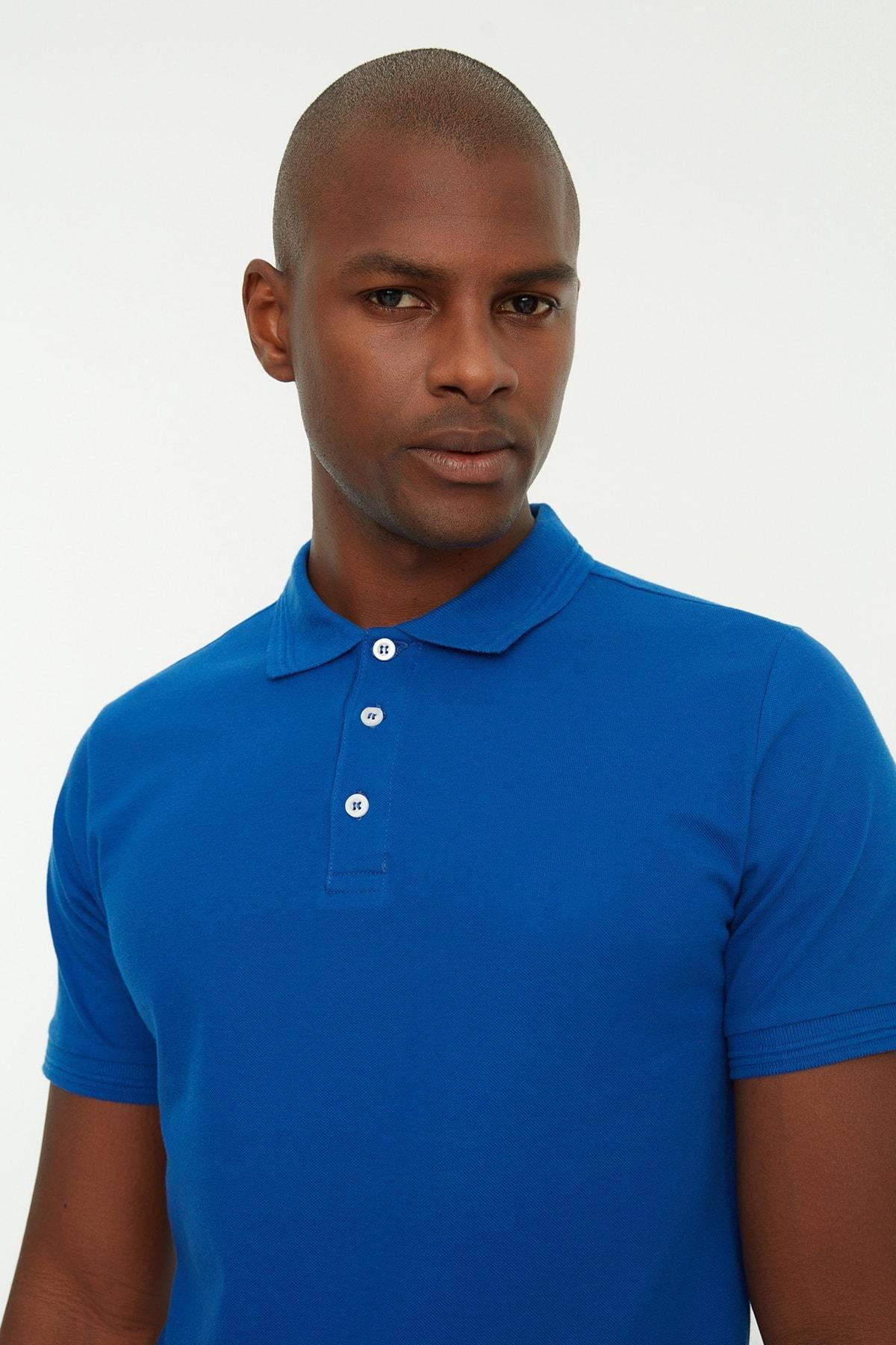 Navy Slim Polo T-Shirt, Dark blue, large image number 18