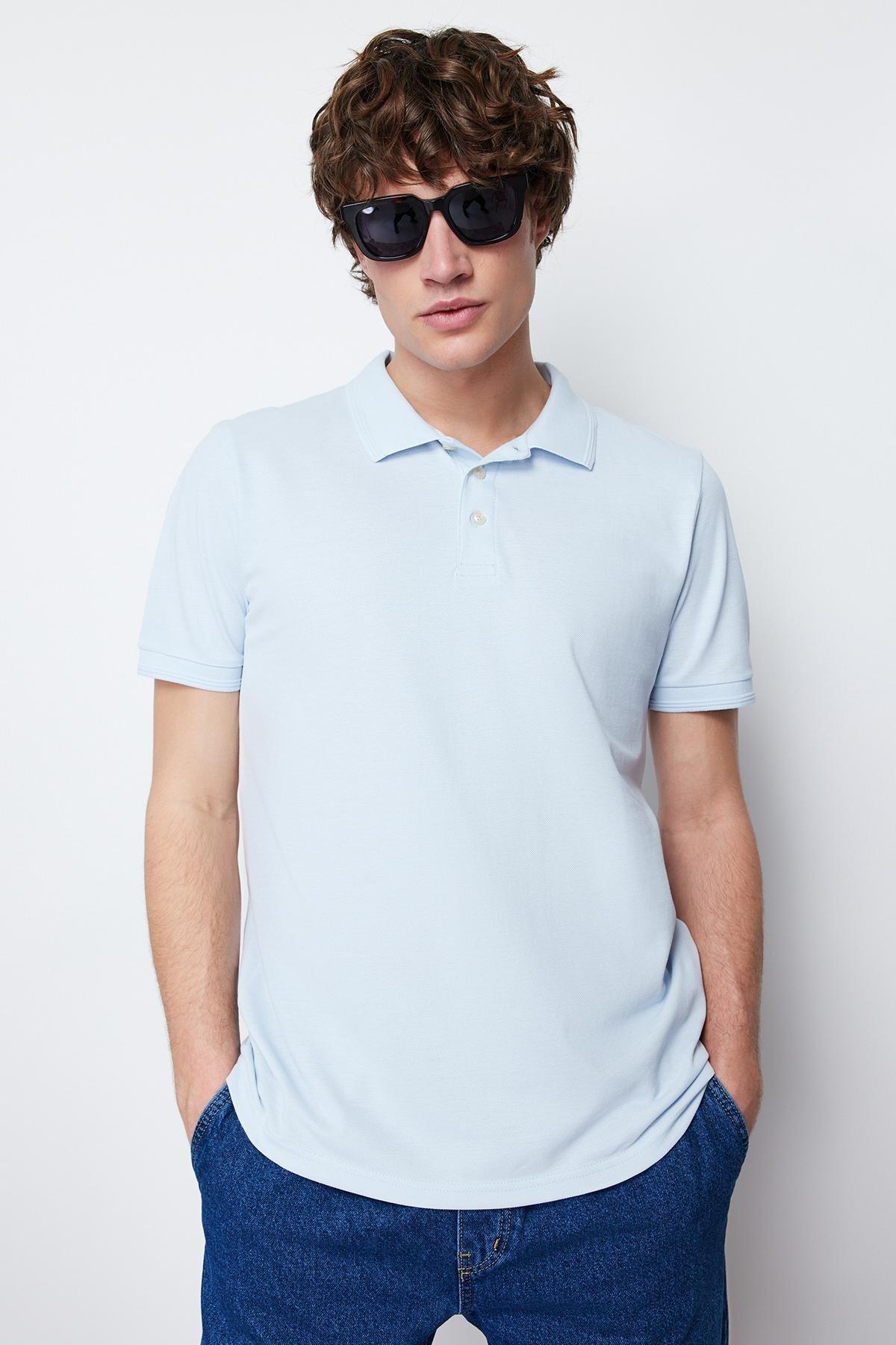 Blue Slim Polo T-Shirt, , large image number 0