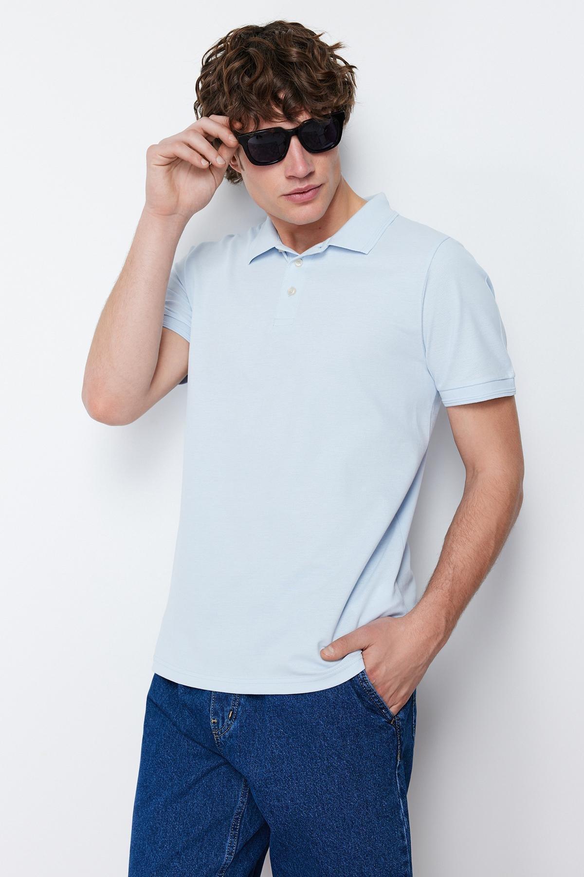 Blue Slim Polo T-Shirt, , large image number 1