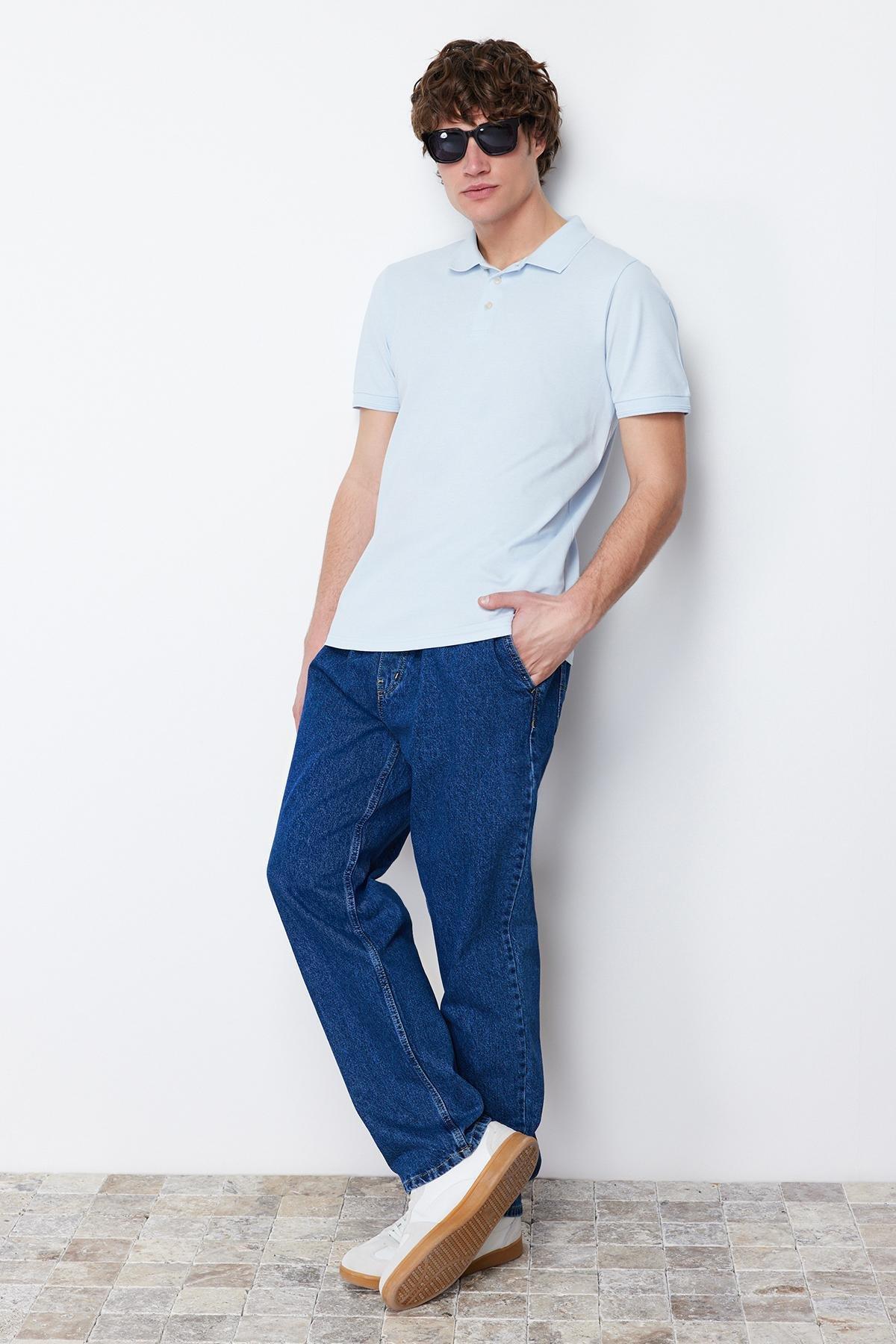 Blue Slim Polo T-Shirt, , large image number 2