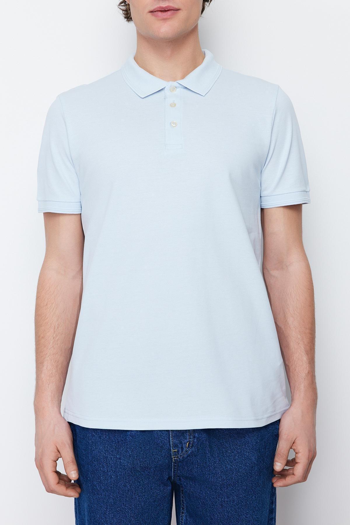 Blue Slim Polo T-Shirt, , large image number 3