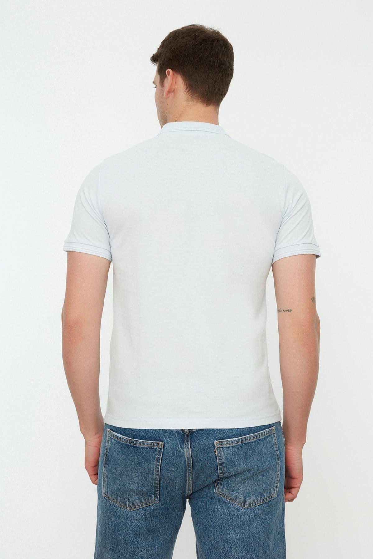 Blue Slim Polo T-Shirt, , large image number 5