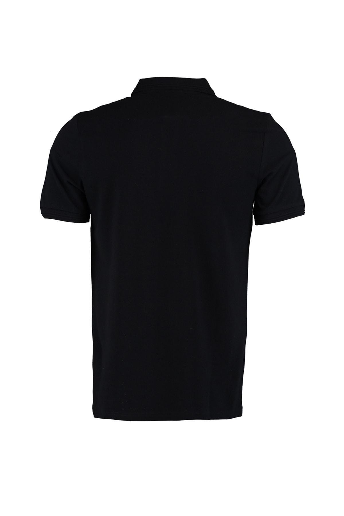 Black Slim Polo T-Shirt, , large image number 7