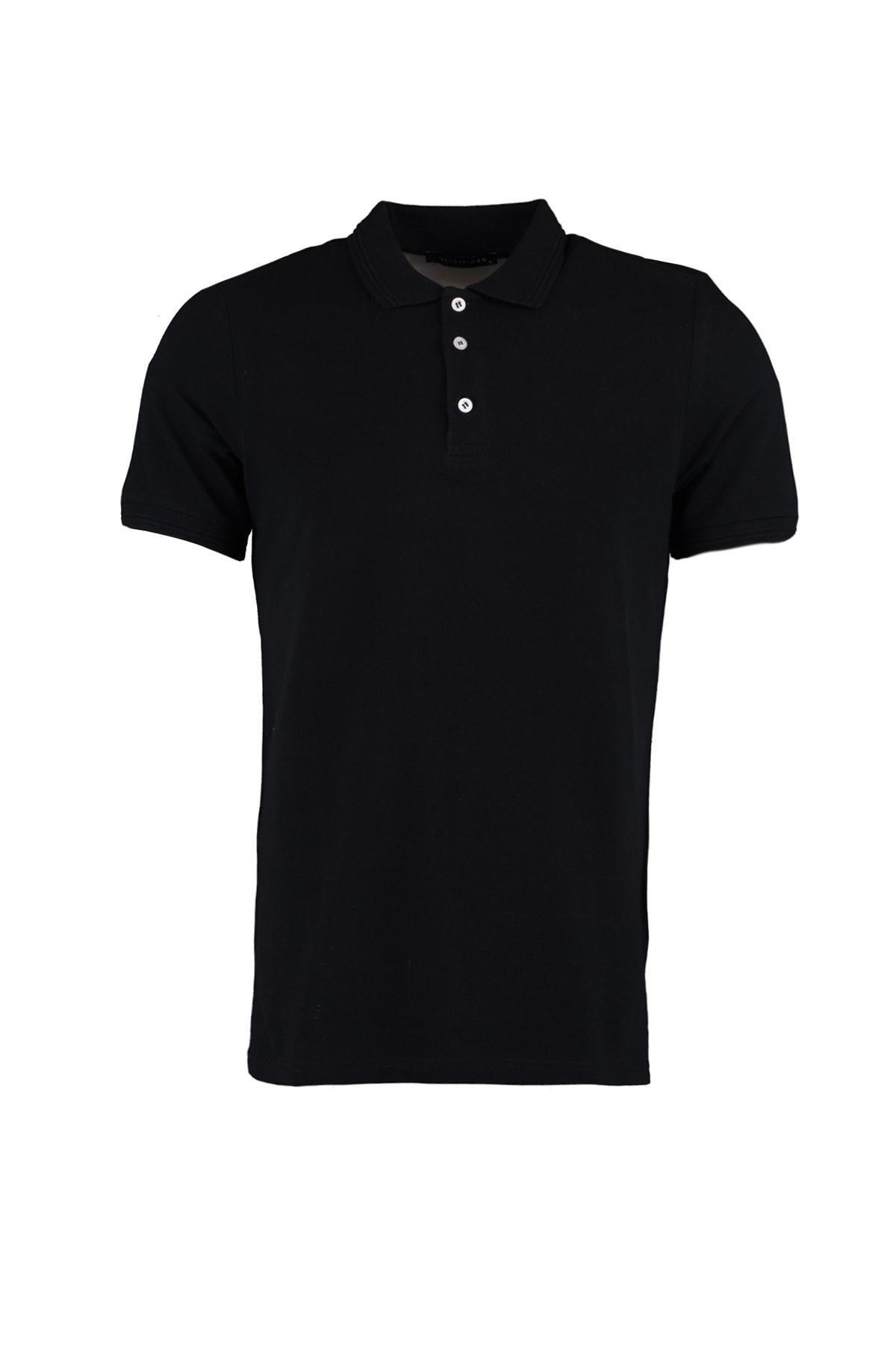 Black Slim Polo T-Shirt, , large image number 8