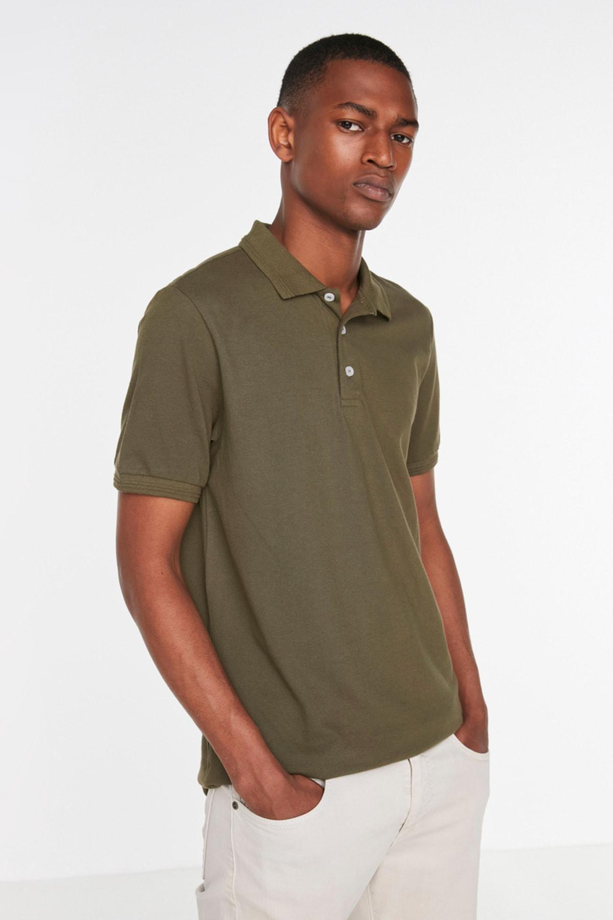 Khaki Slim Polo T-Shirt, , large image number 2