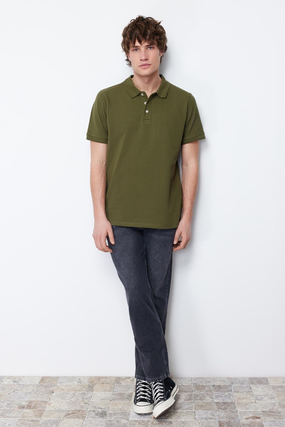 Khaki Slim Polo T-Shirt, , large image number 3