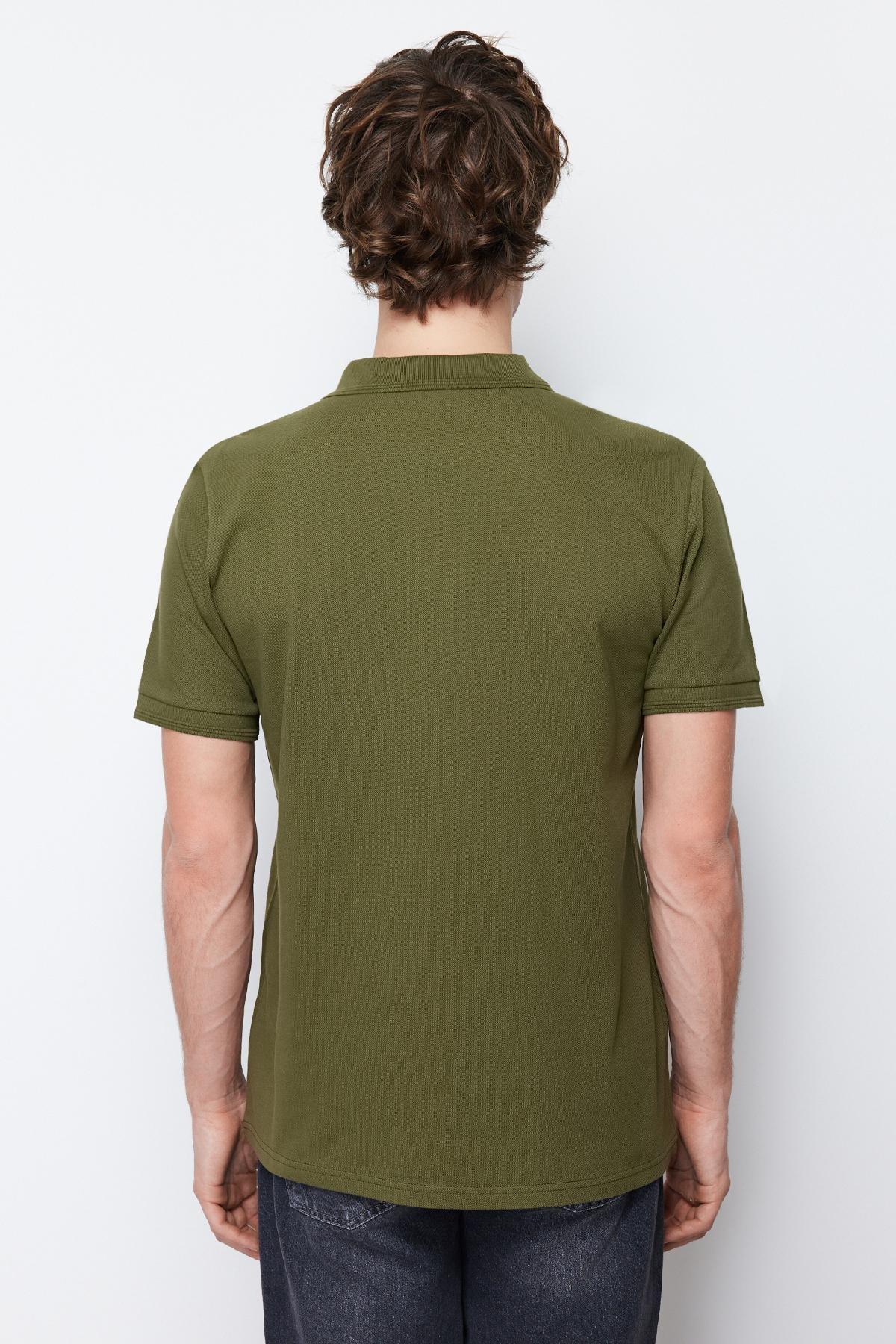 Khaki Slim Polo T-Shirt, , large image number 9
