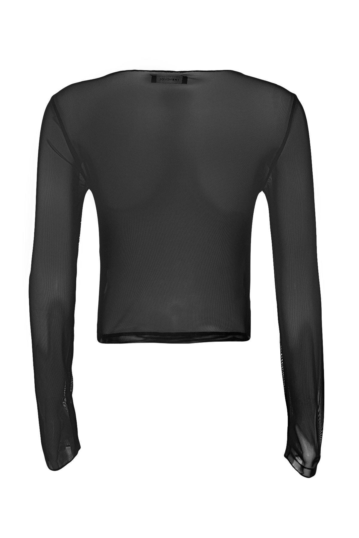 Black Slim Blouse, , large image number 7