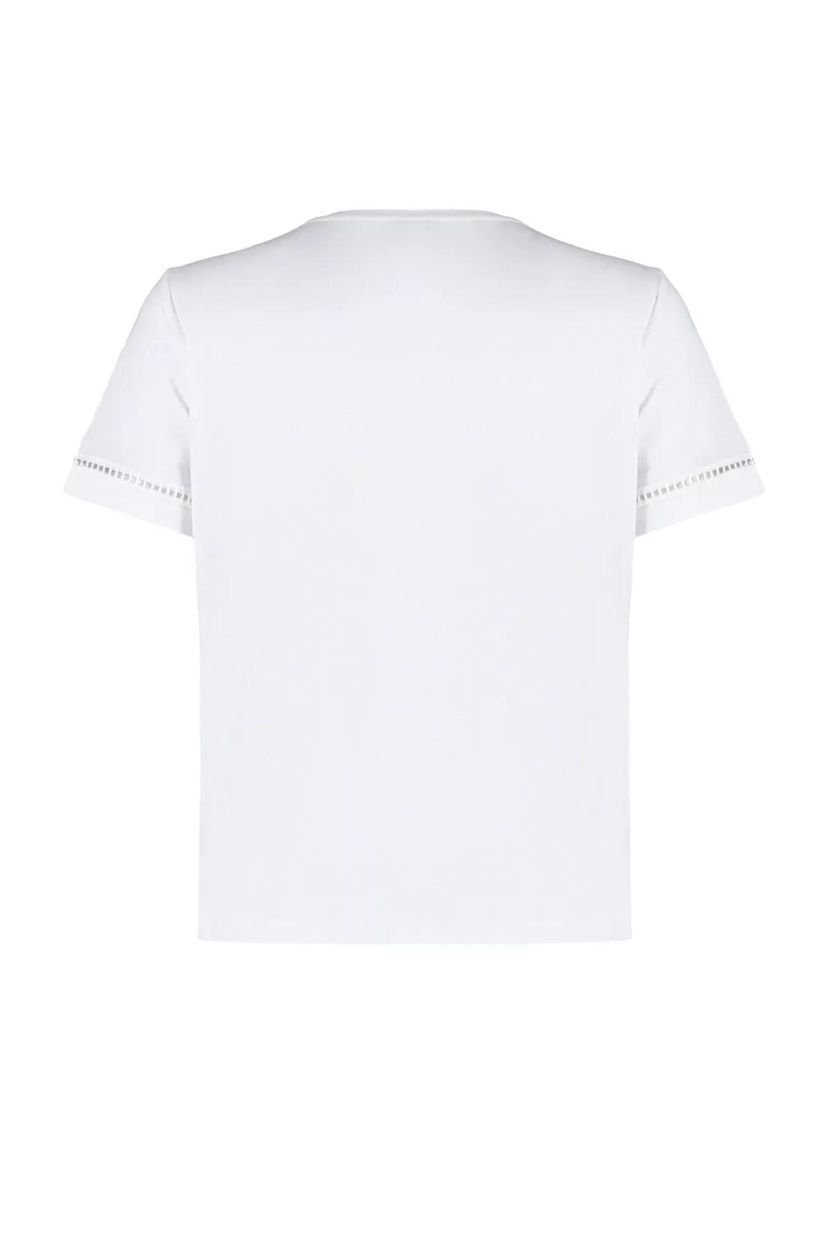 White Crew Neck T-Shirt, White, large image number 7