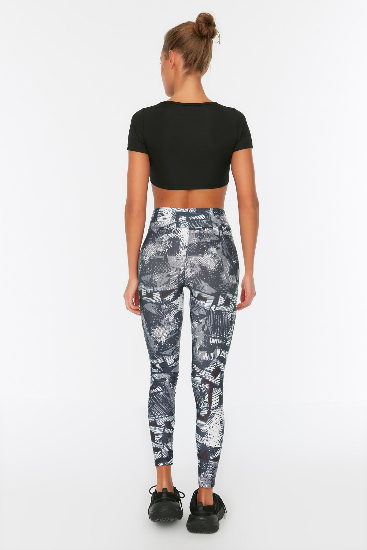 Grey High Waist Skinny Sports Leggings, Gray, large image number 14