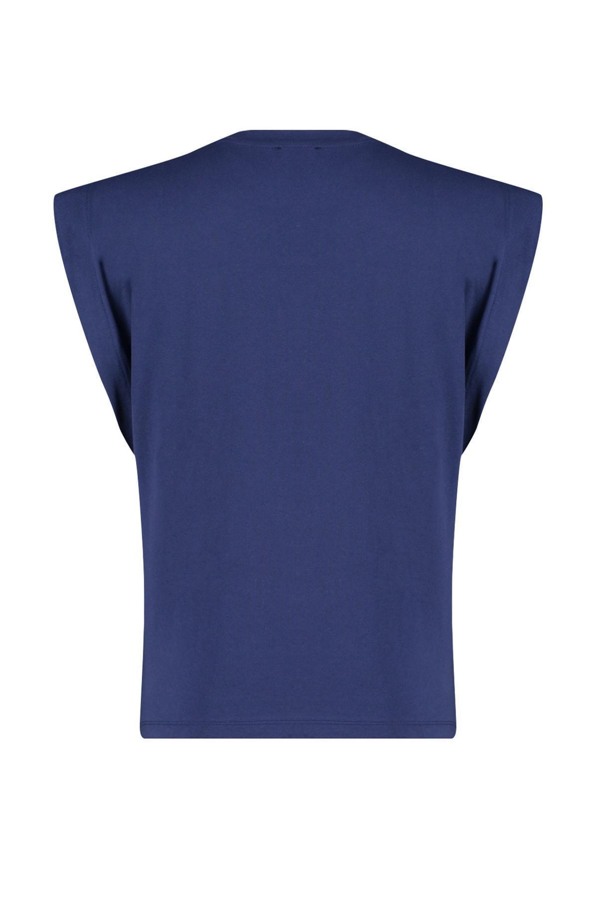 Navy Short Buttoned Sleeve Tshirt, , large image number 3