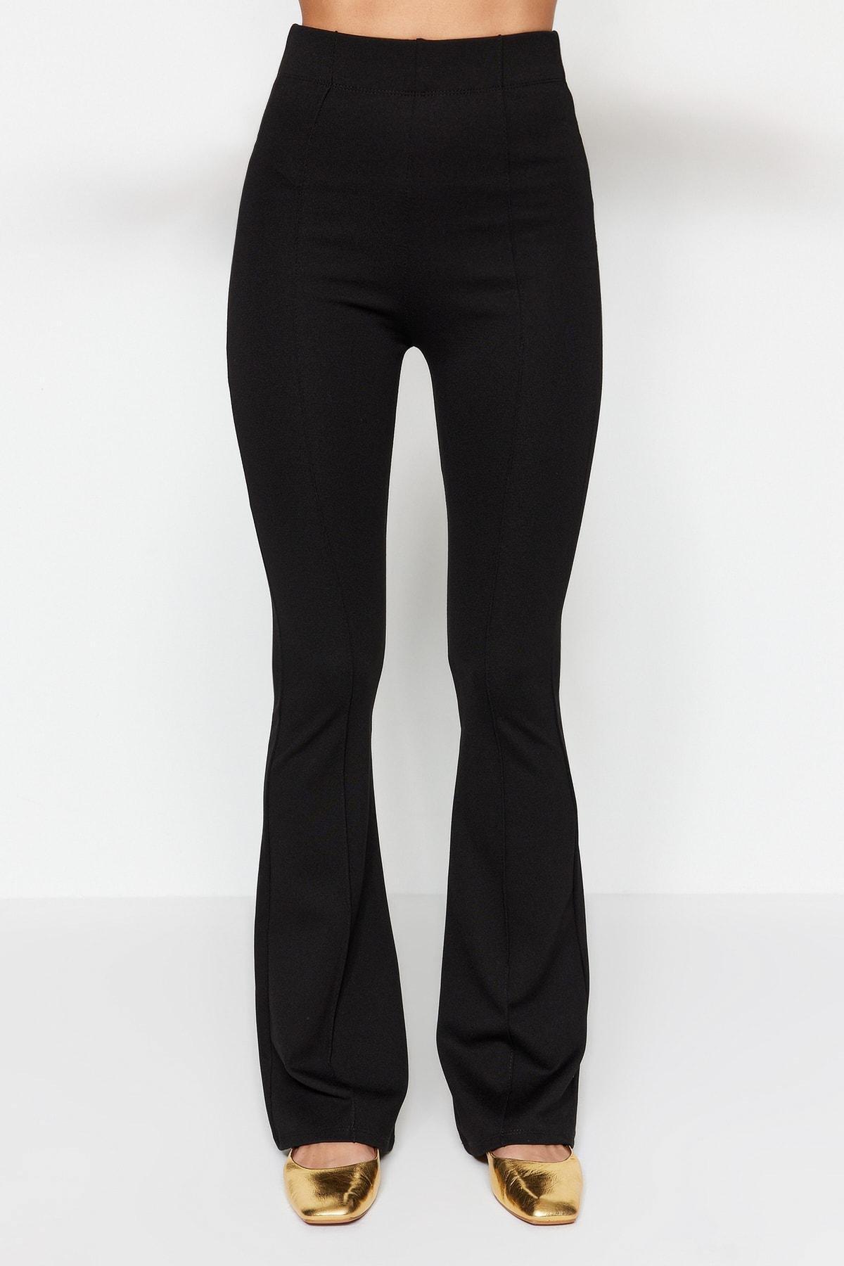 Black Bootcut Maxi Pants, , large image number 1