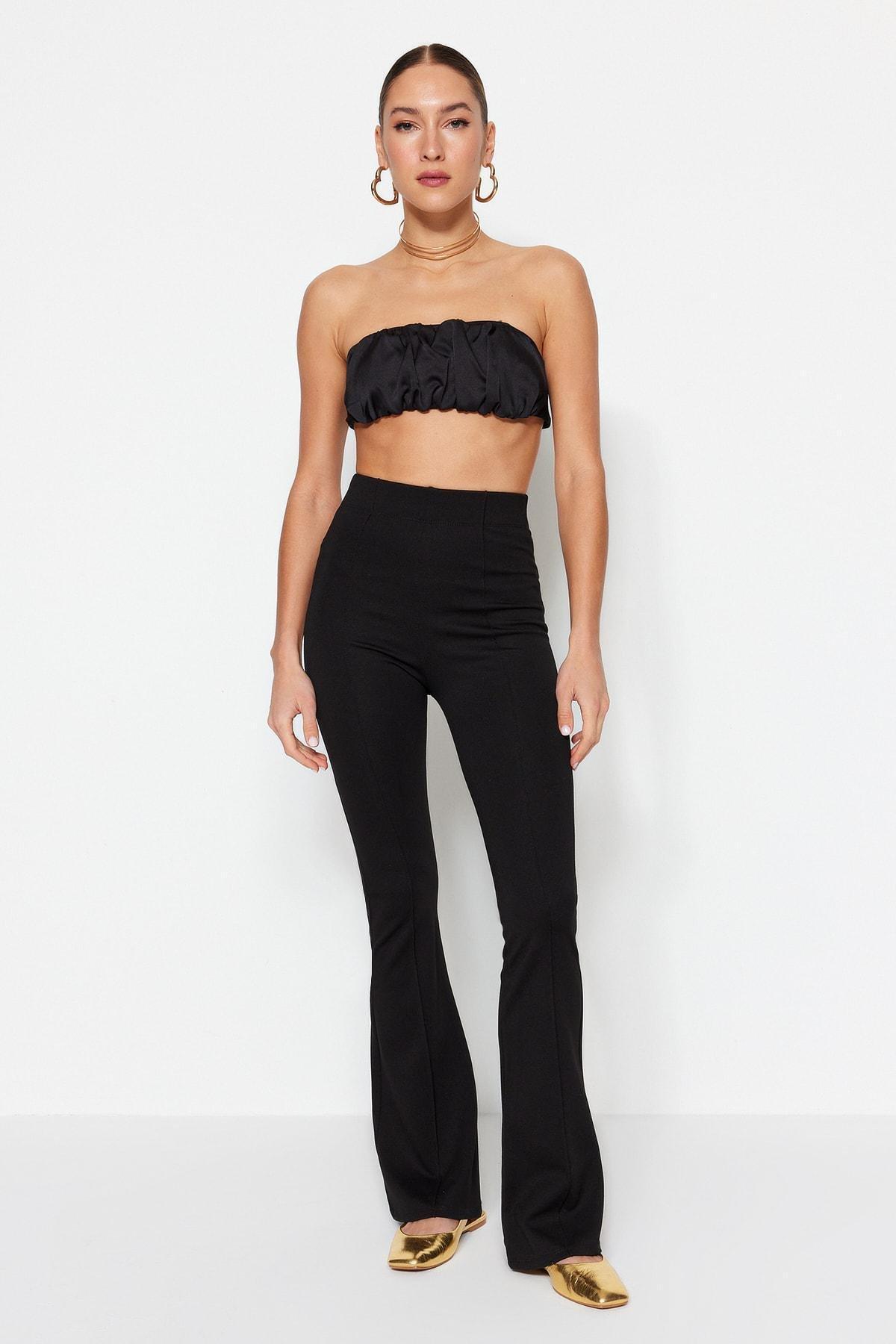 Black Bootcut Maxi Pants, , large image number 4