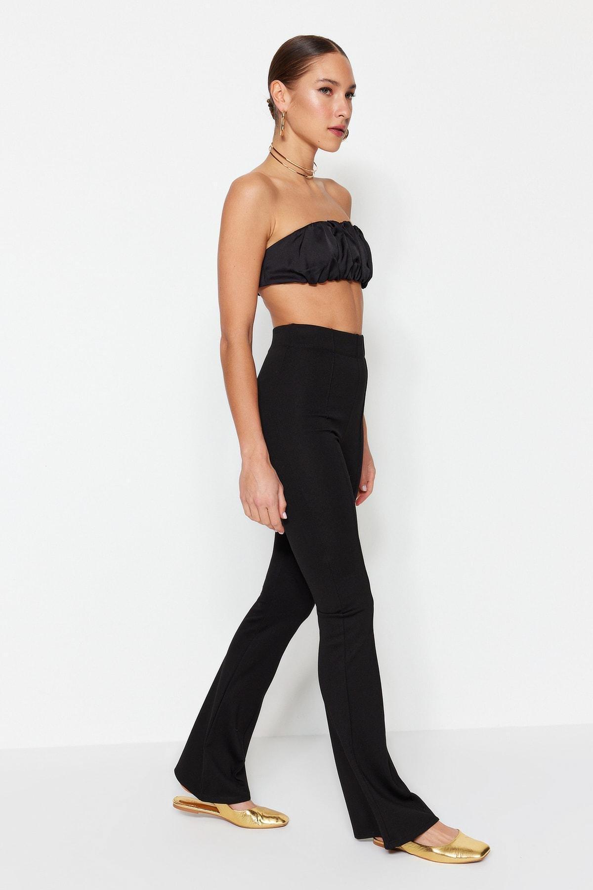 Black Bootcut Maxi Pants, , large image number 5