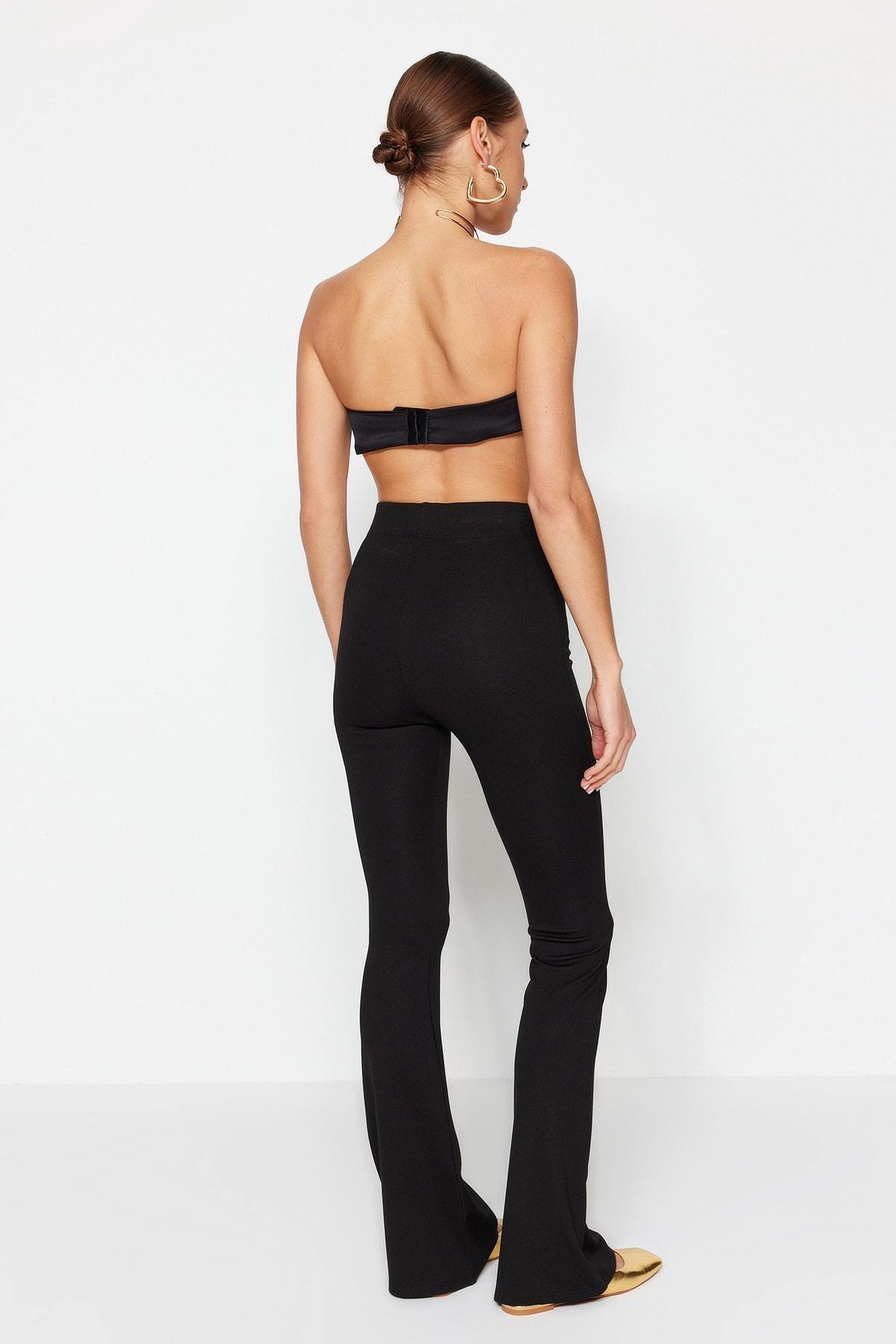 Black Bootcut Maxi Pants, , large image number 6