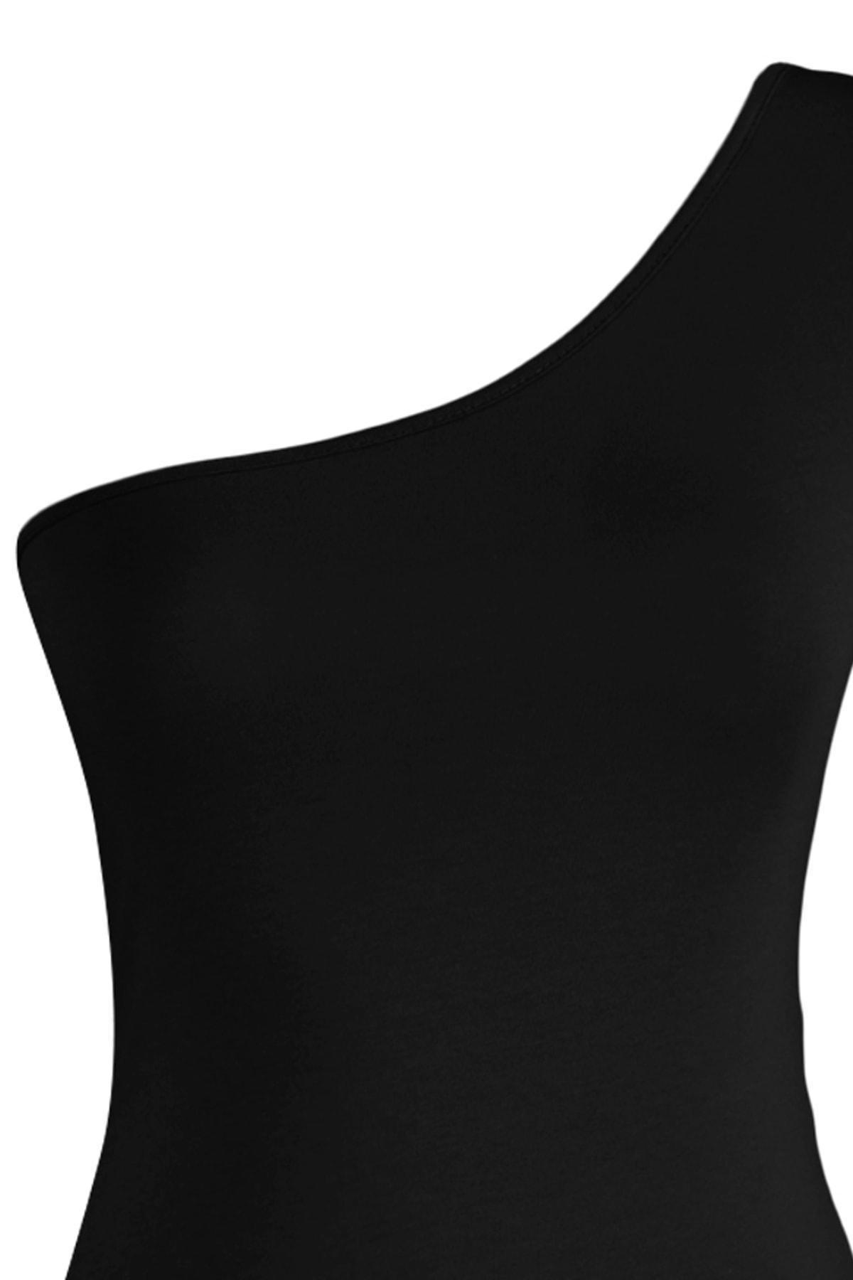 Black Boat Neck Bodysuit, , large image number 6