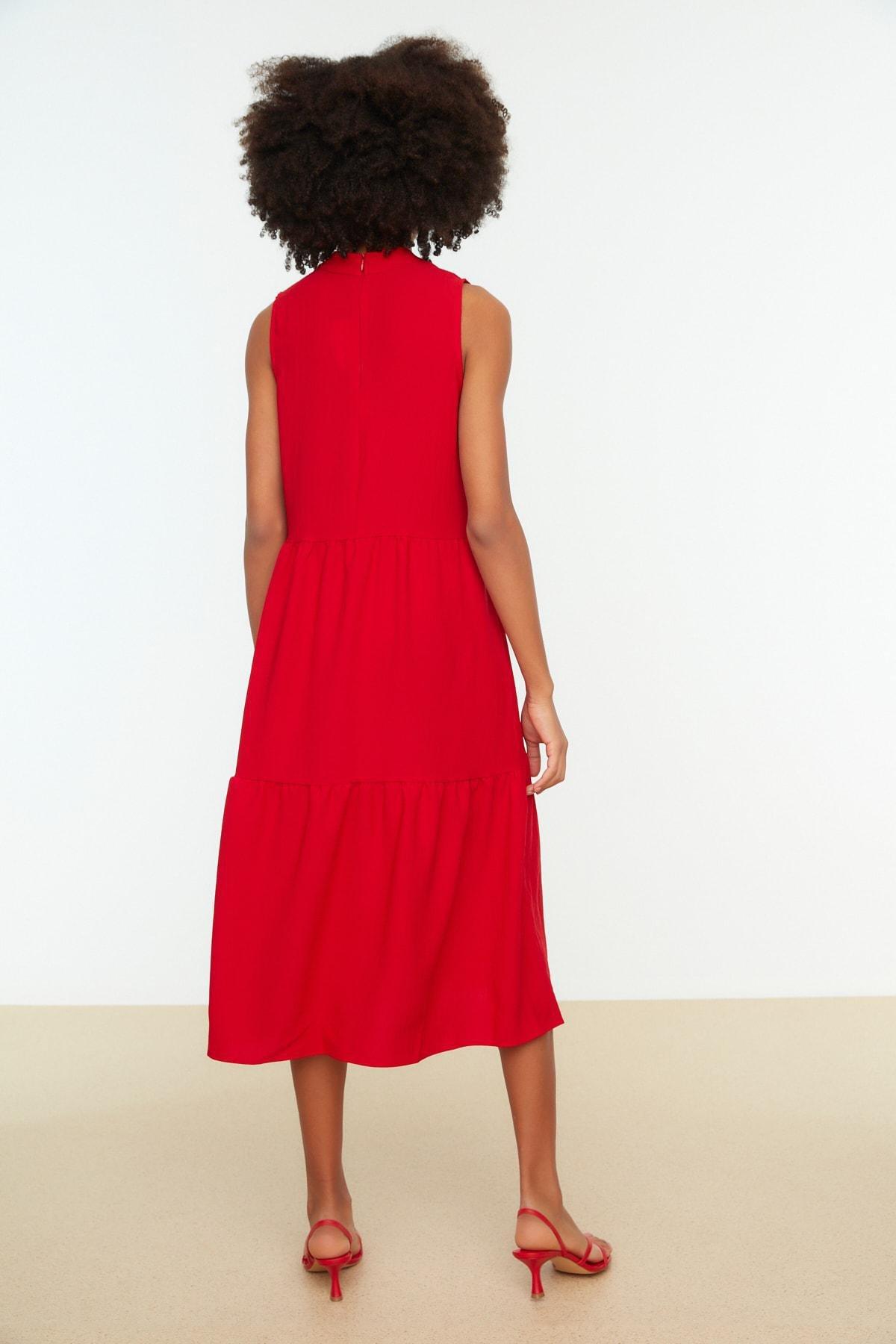 Red Shift Dress, , large image number 4