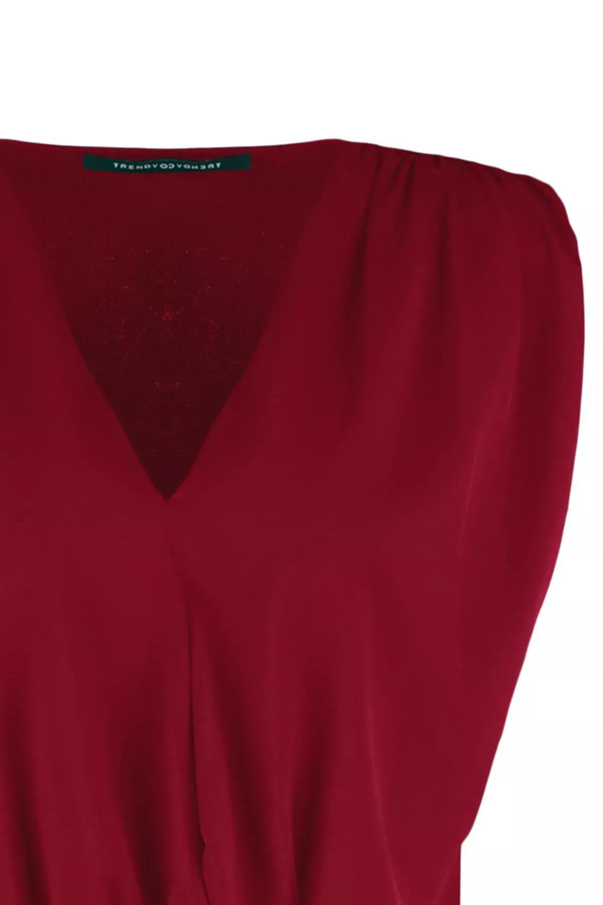 Red Padded Knit Bodysuit, , large image number 5