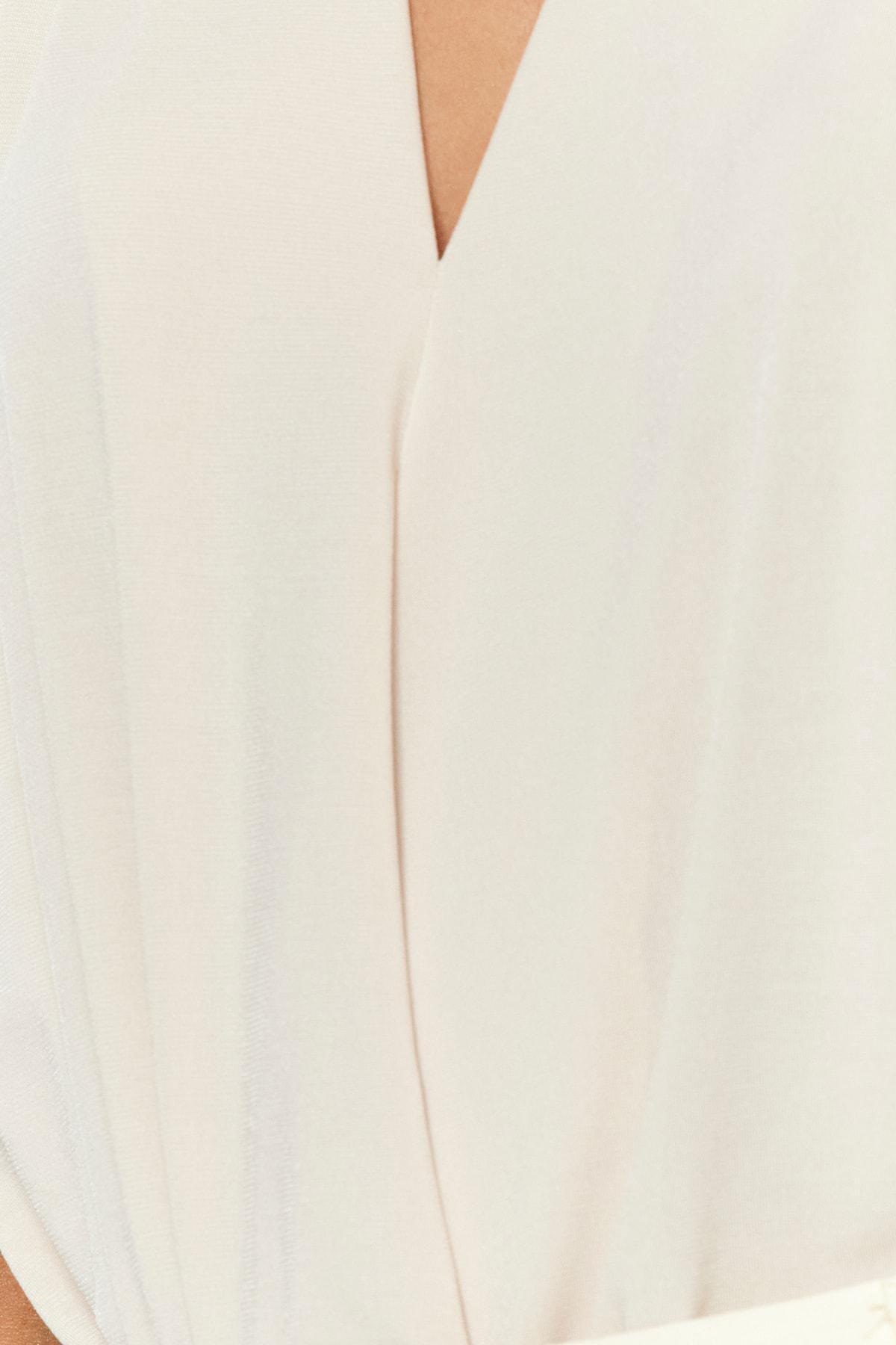 Beige Double Breasted Bodysuit, , large image number 3