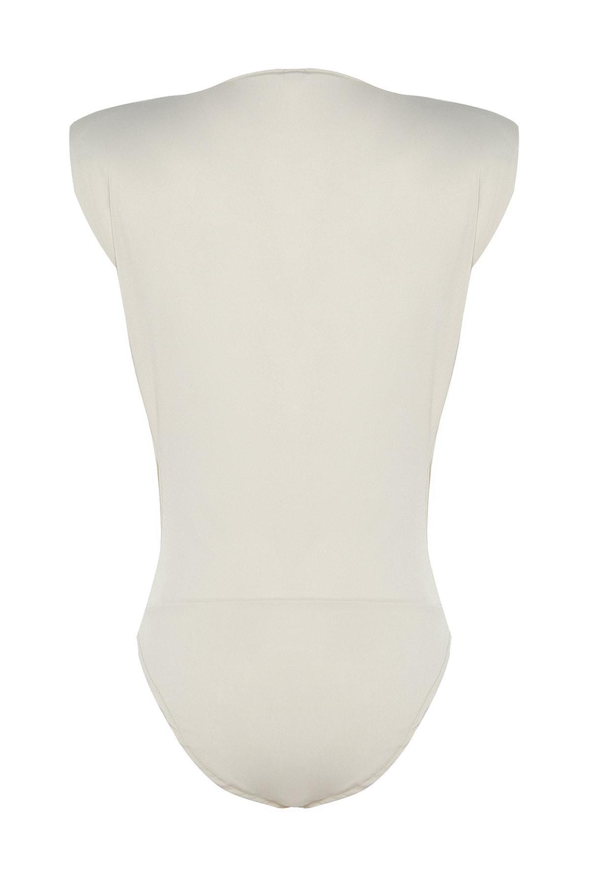 Beige Double Breasted Bodysuit, , large image number 7