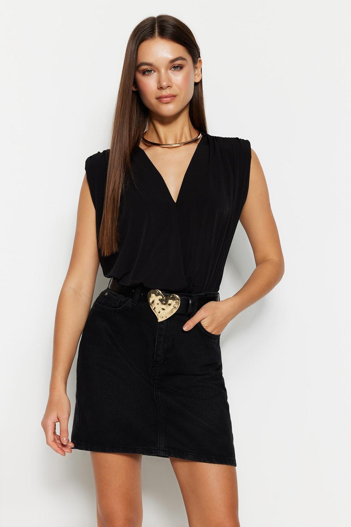 Black Cache-Coeur Bodysuit, , large image number 0