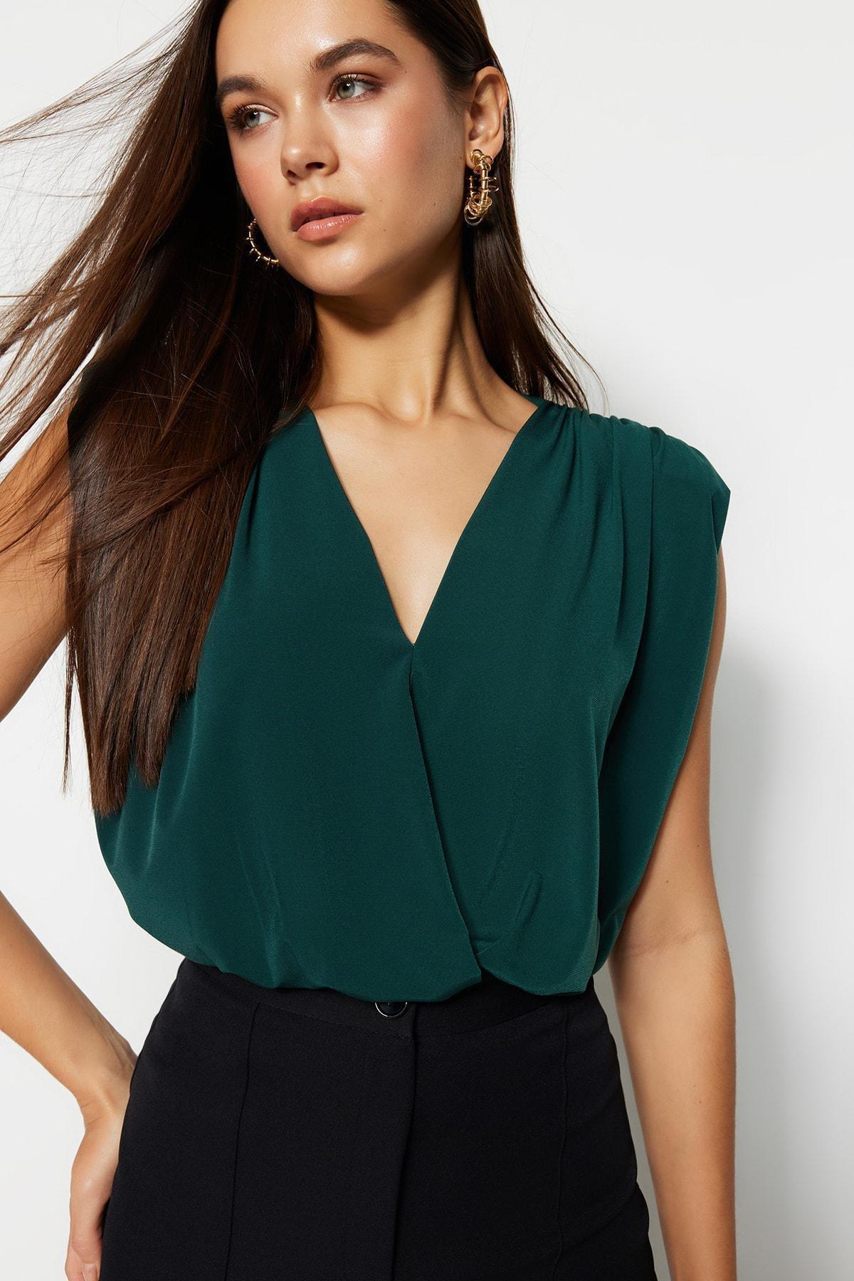 Green Drapped Bodysuit, , large image number 1