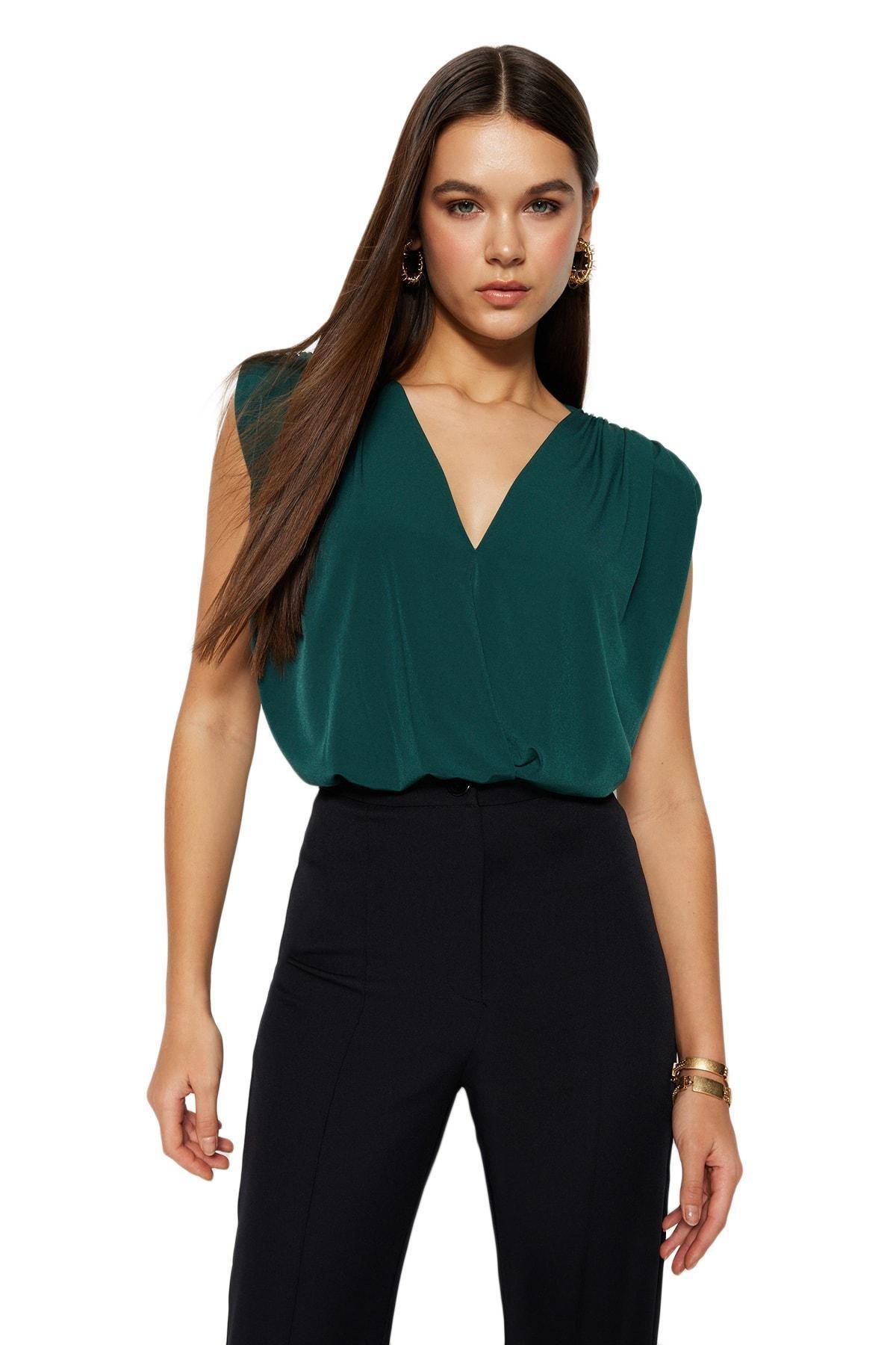 Green Drapped Bodysuit, , large image number 2