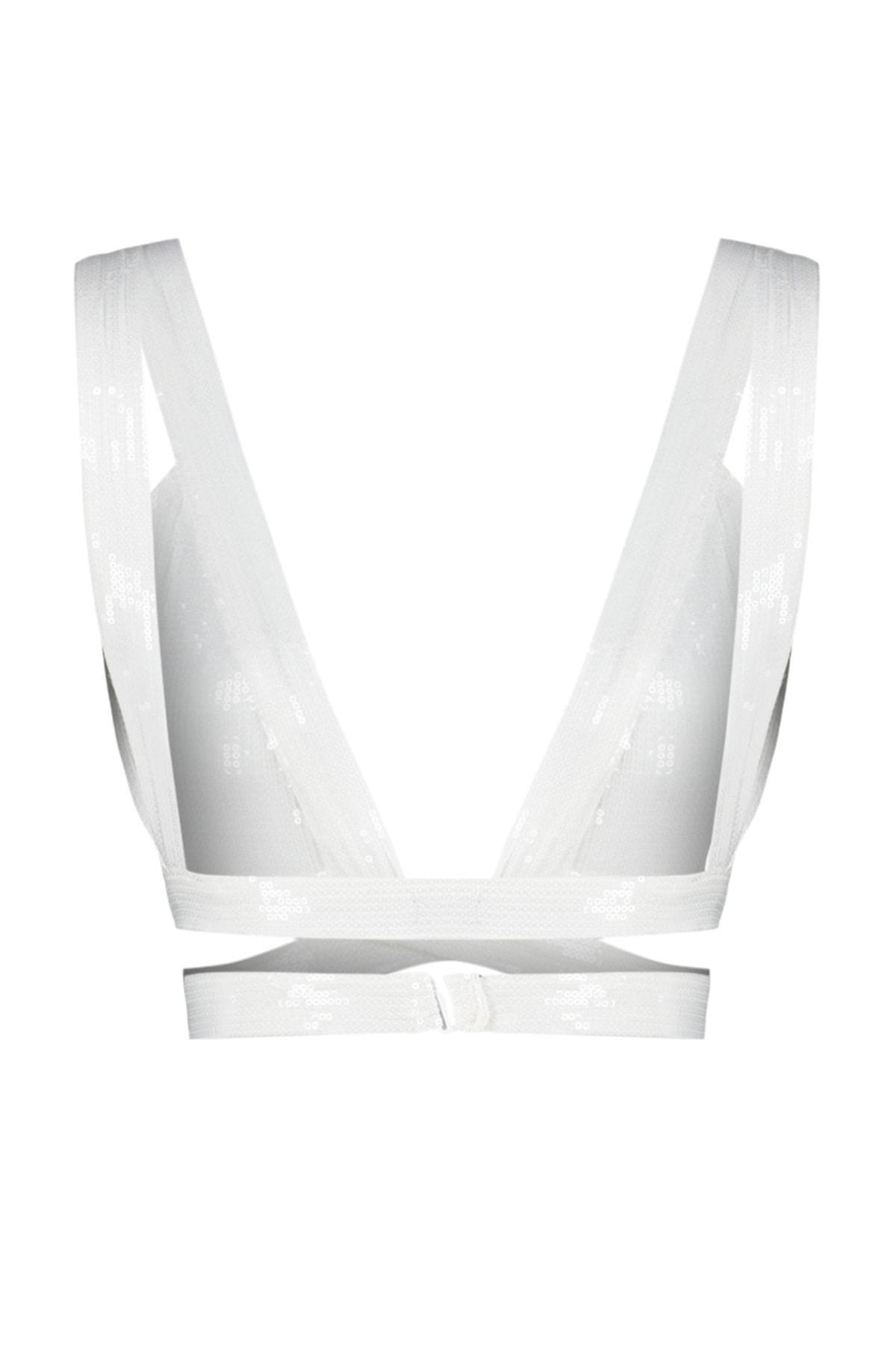 White Fitted Crop Top, , large image number 7