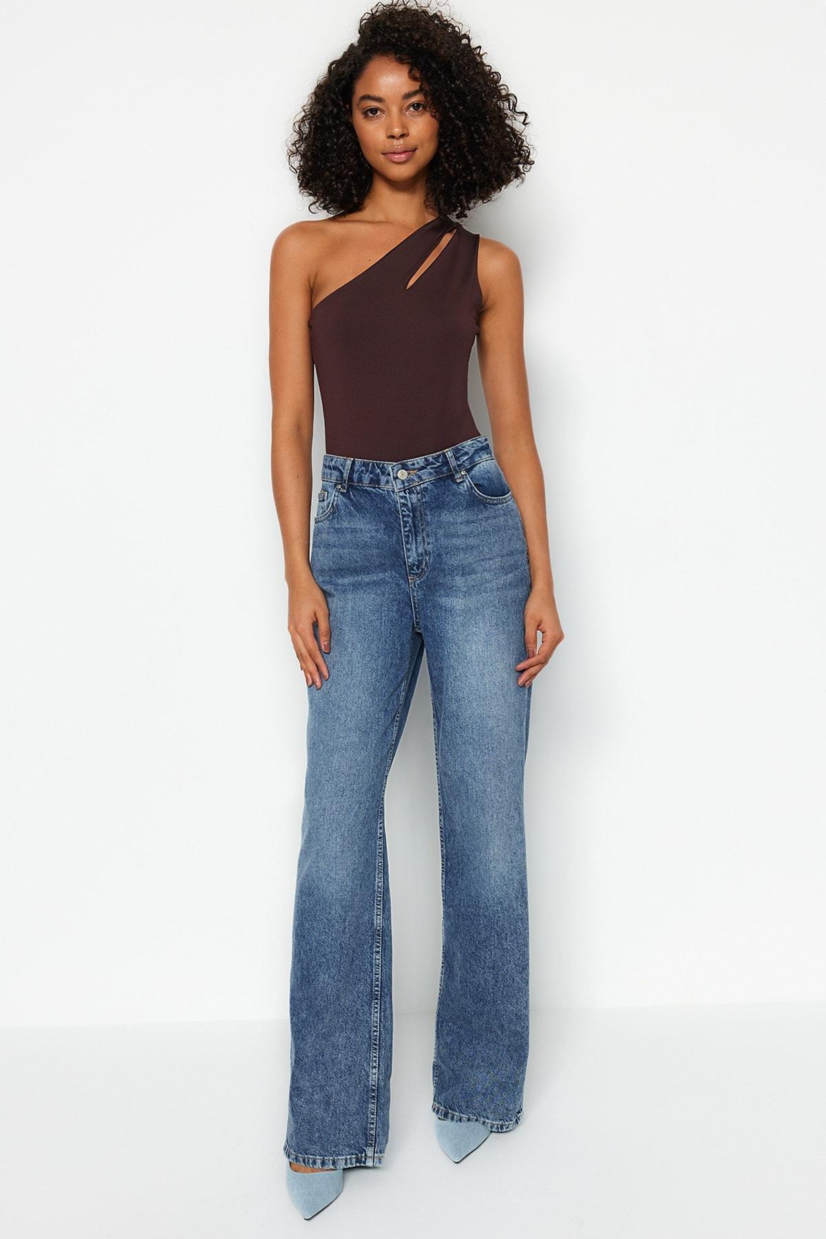 Brown Detailed Knitted Body, Brown, large image number 4