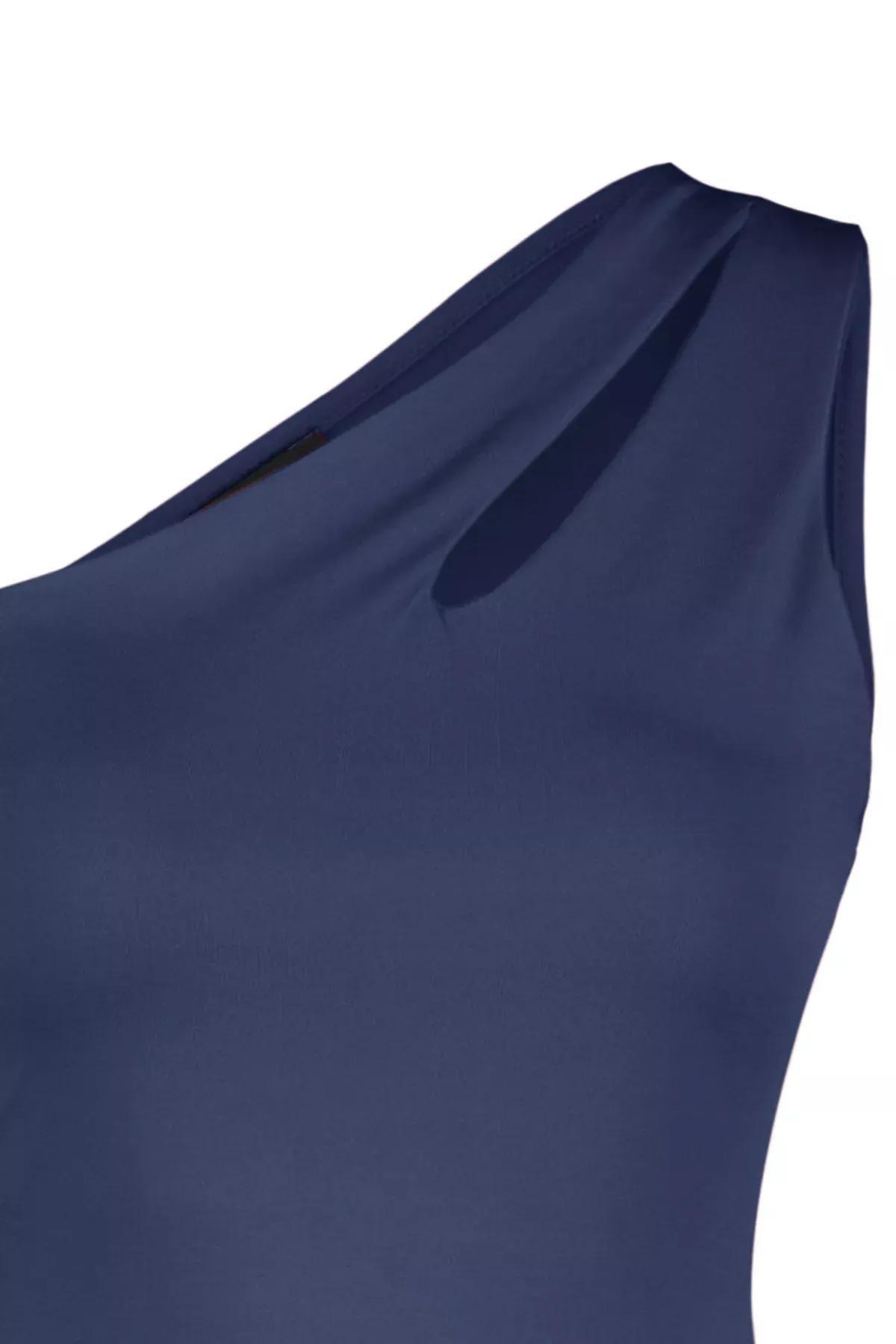 Blue Asymmetrical Cut Out Snap Bodysuit, , large image number 5