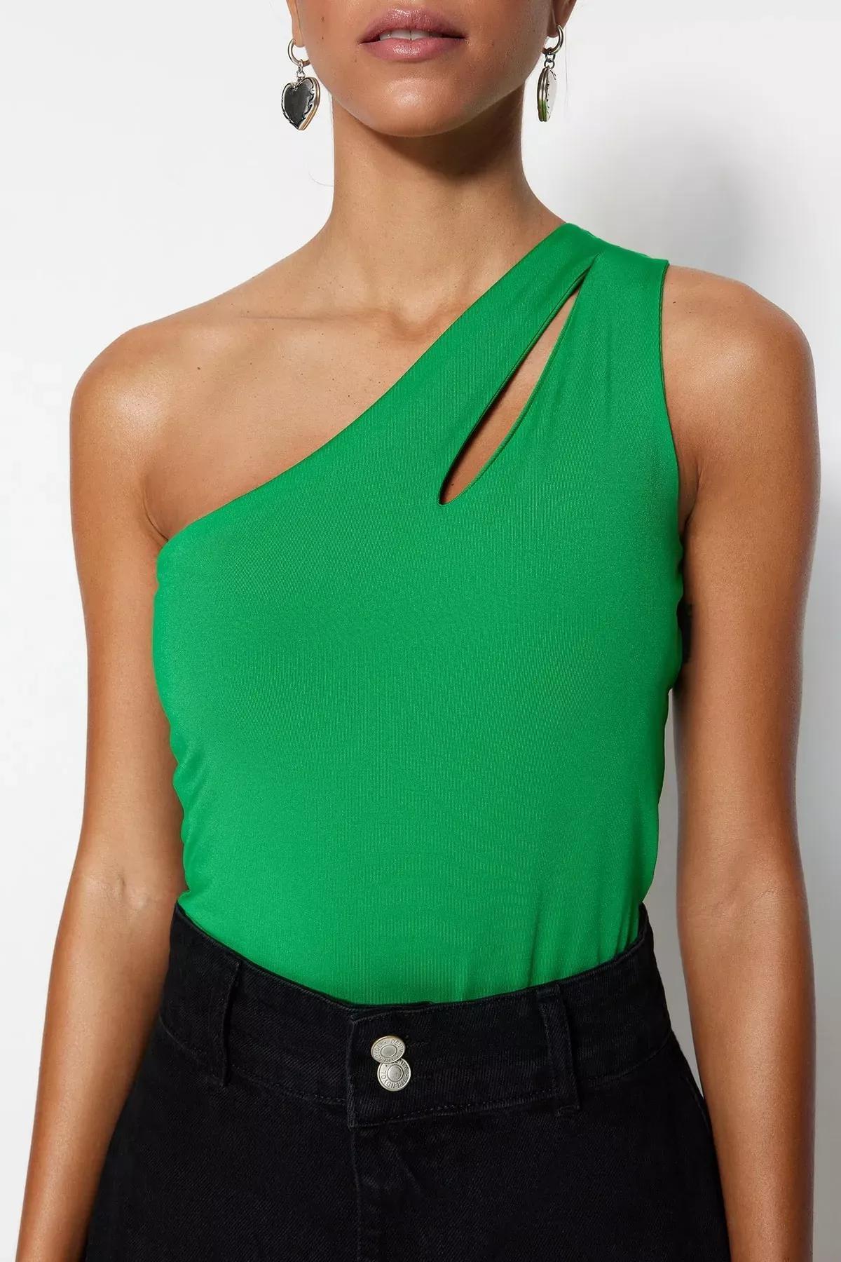 Green Women Bodysuit, , large image number 2